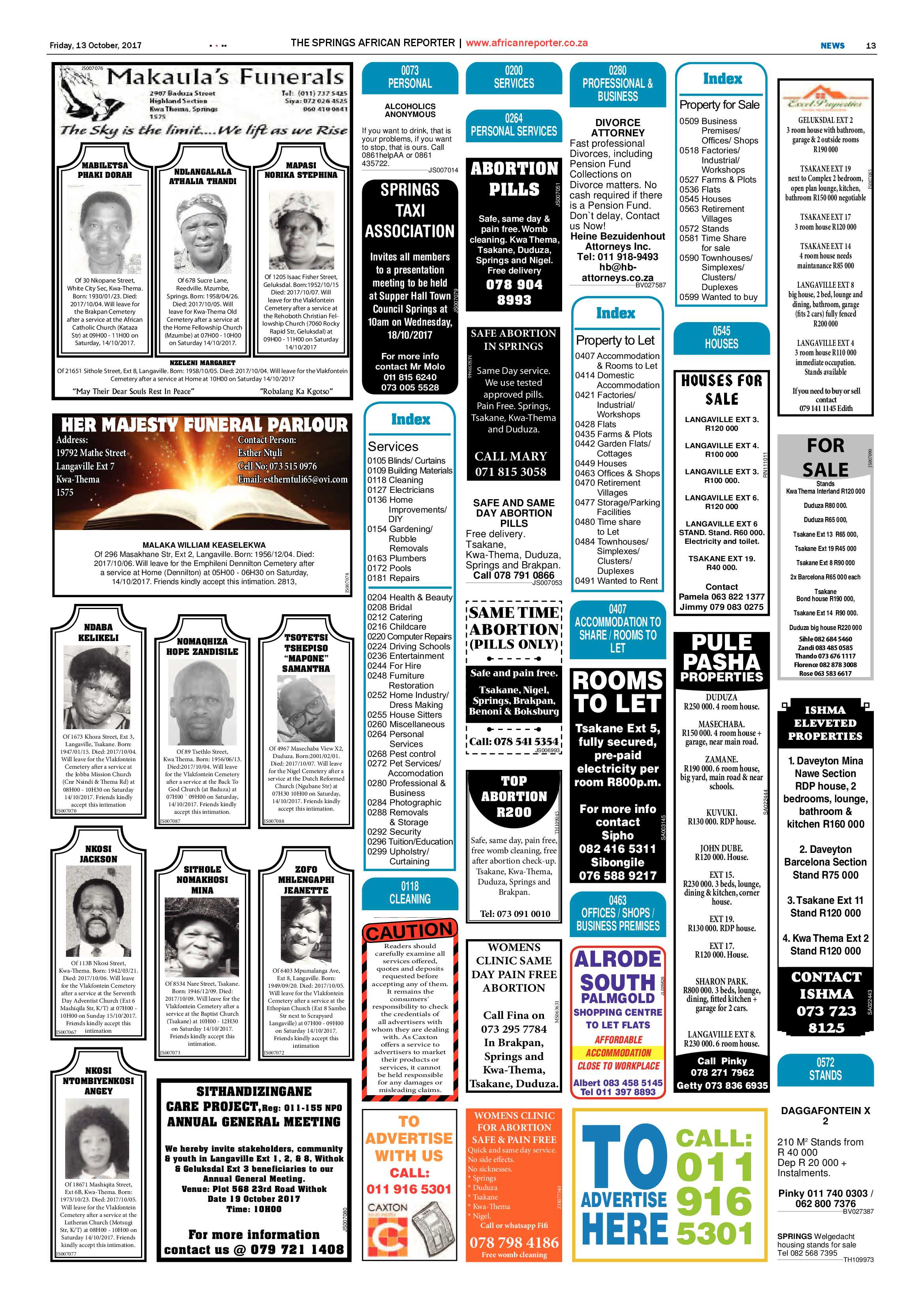 African Reporter 13 October 2017 page 13