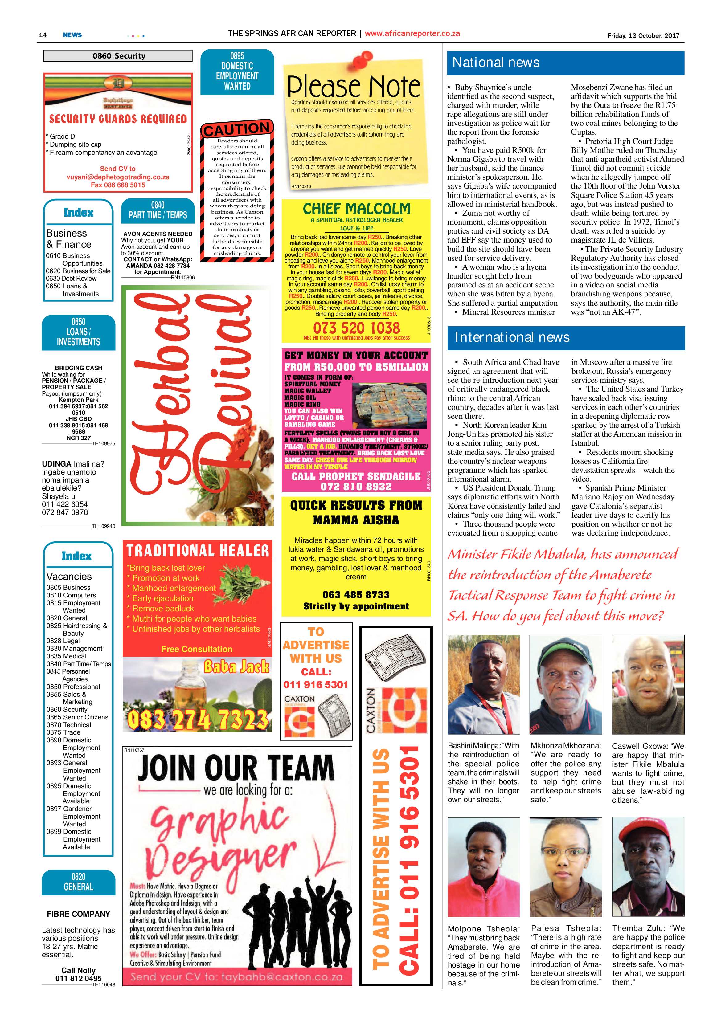 African Reporter 13 October 2017 page 14