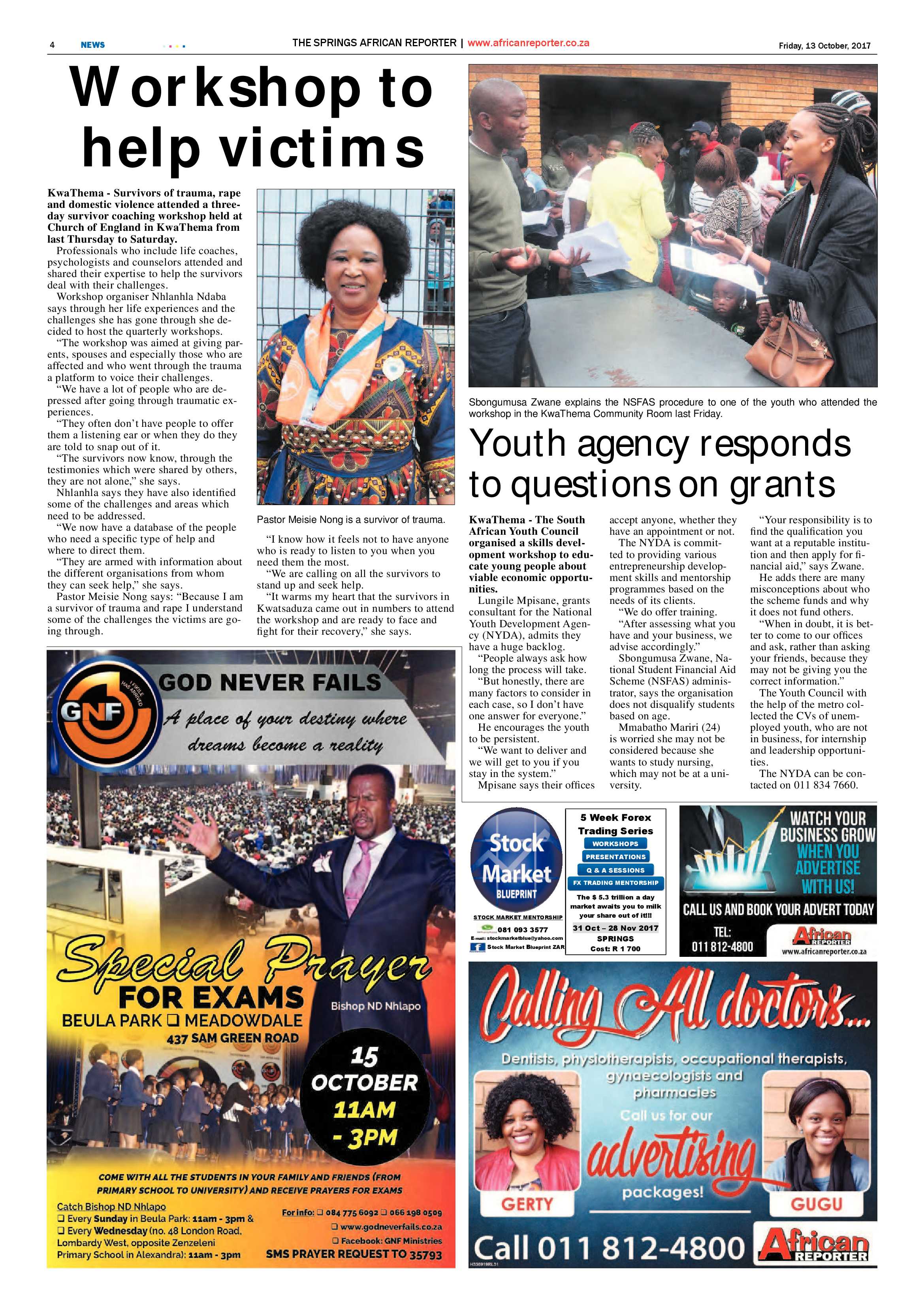 African Reporter 13 October 2017 page 4