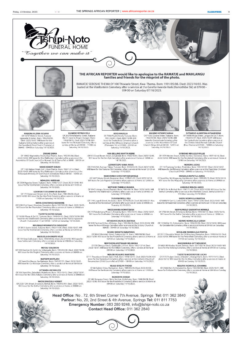 African Reporter 13 October 2023 page 9