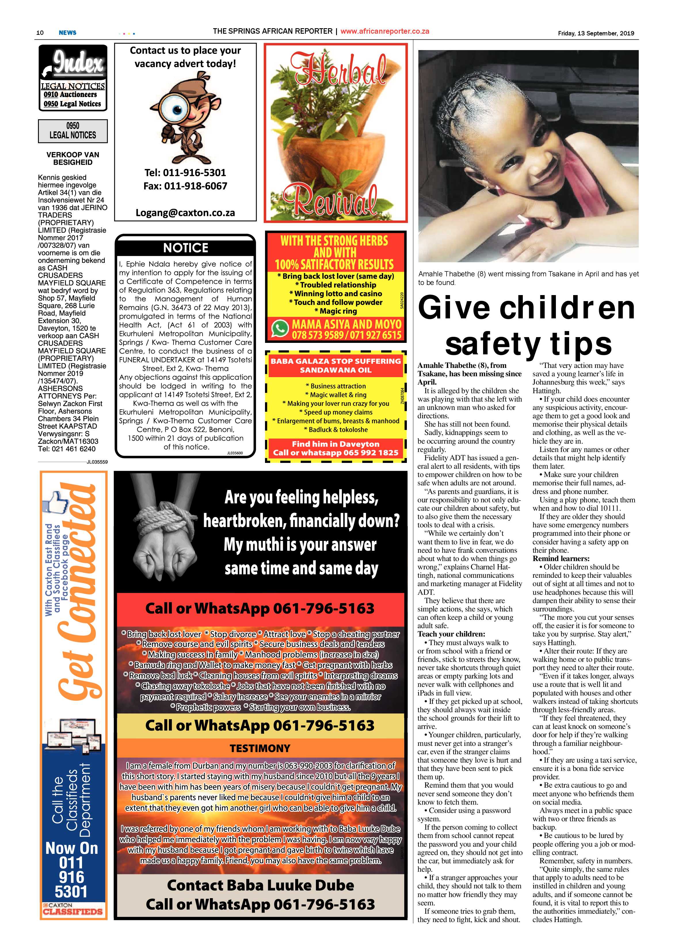 African Reporter 13 September 2019 page 10