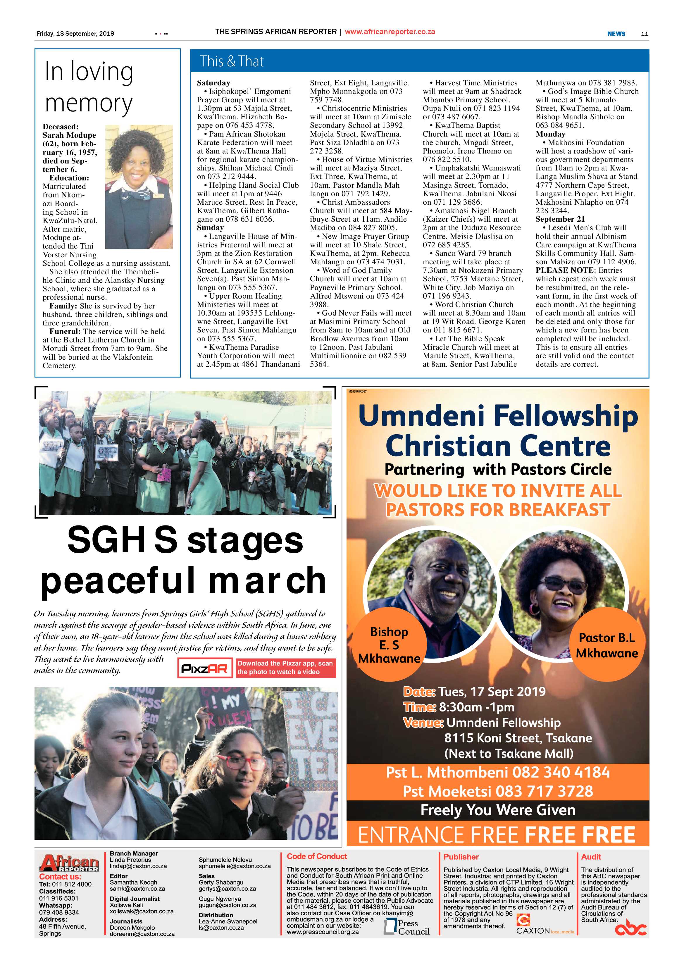 African Reporter 13 September 2019 page 11