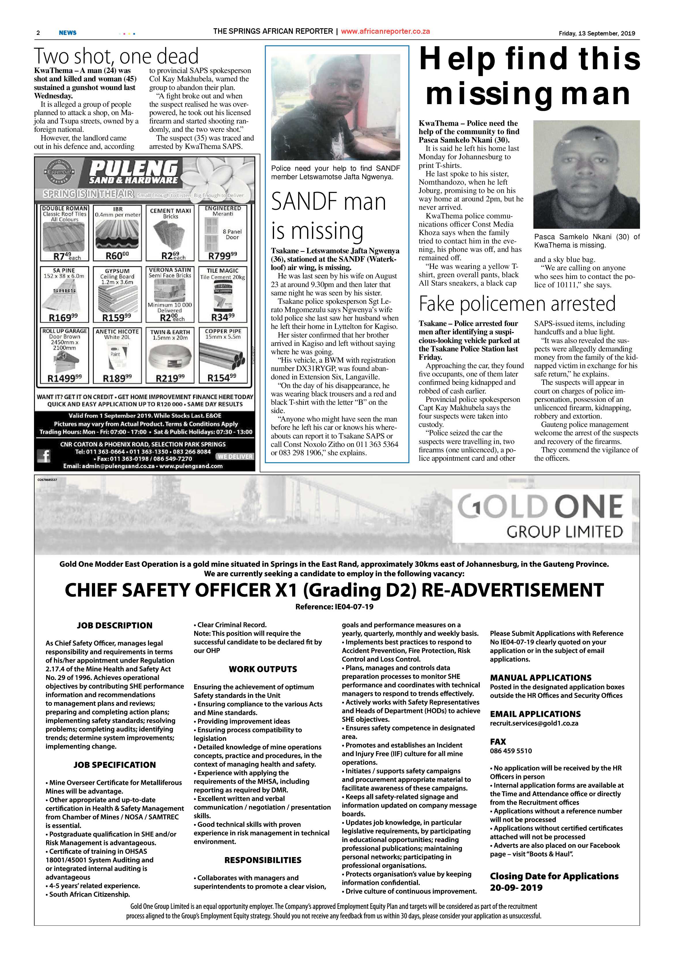 African Reporter 13 September 2019 page 2