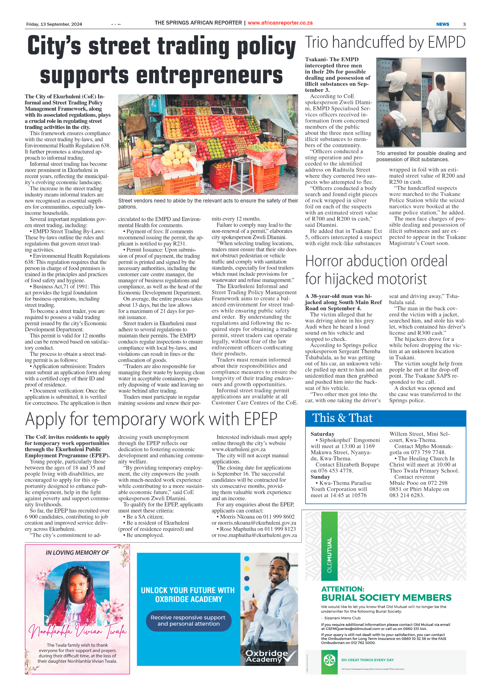 African Reporter 13 September 2024 page 3