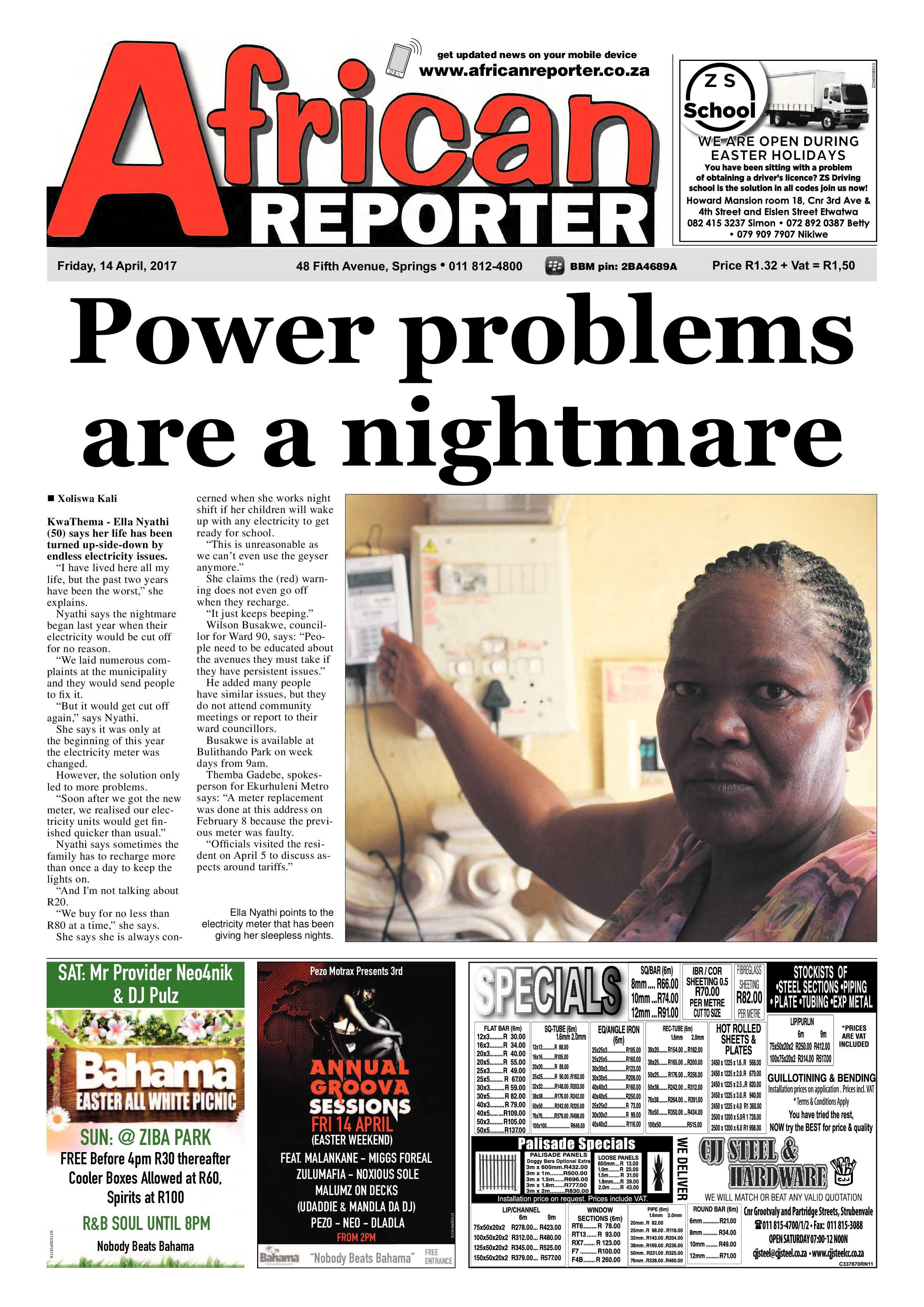 African Reporter 14 April 2017 page 1