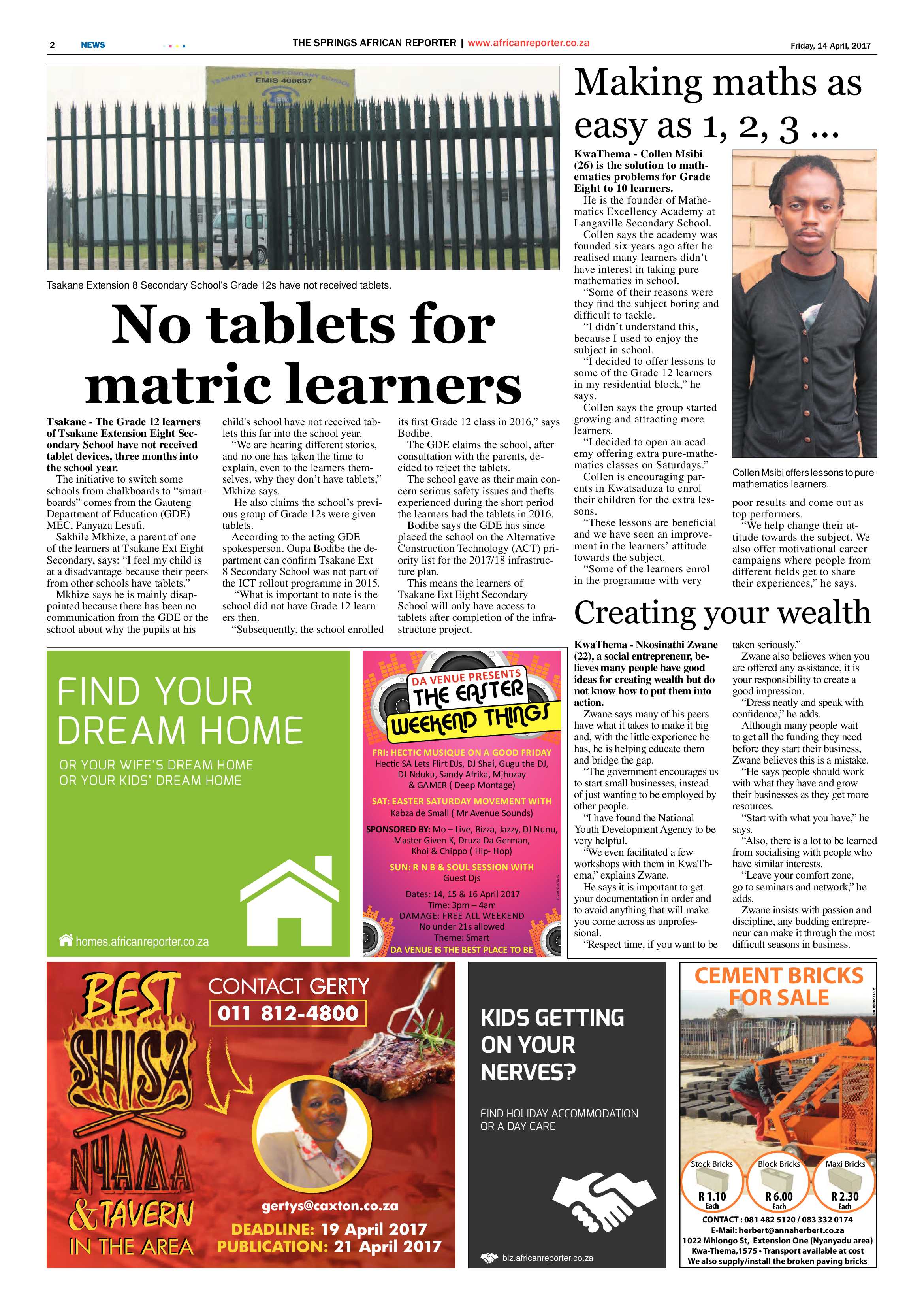 African Reporter 14 April 2017 page 2