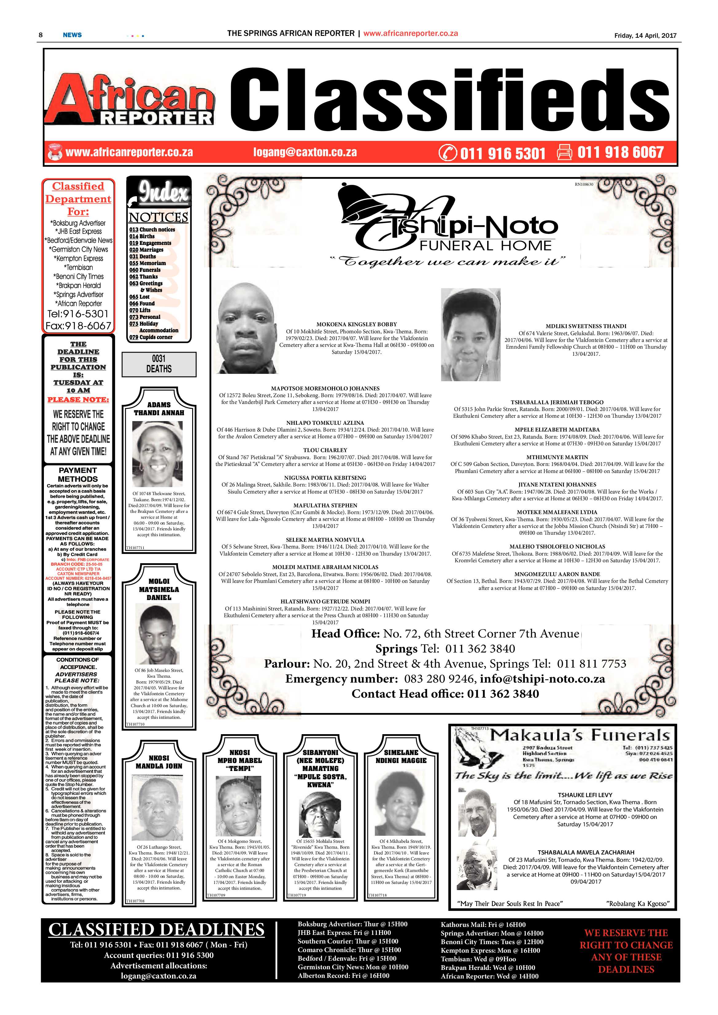 African Reporter 14 April 2017 page 8