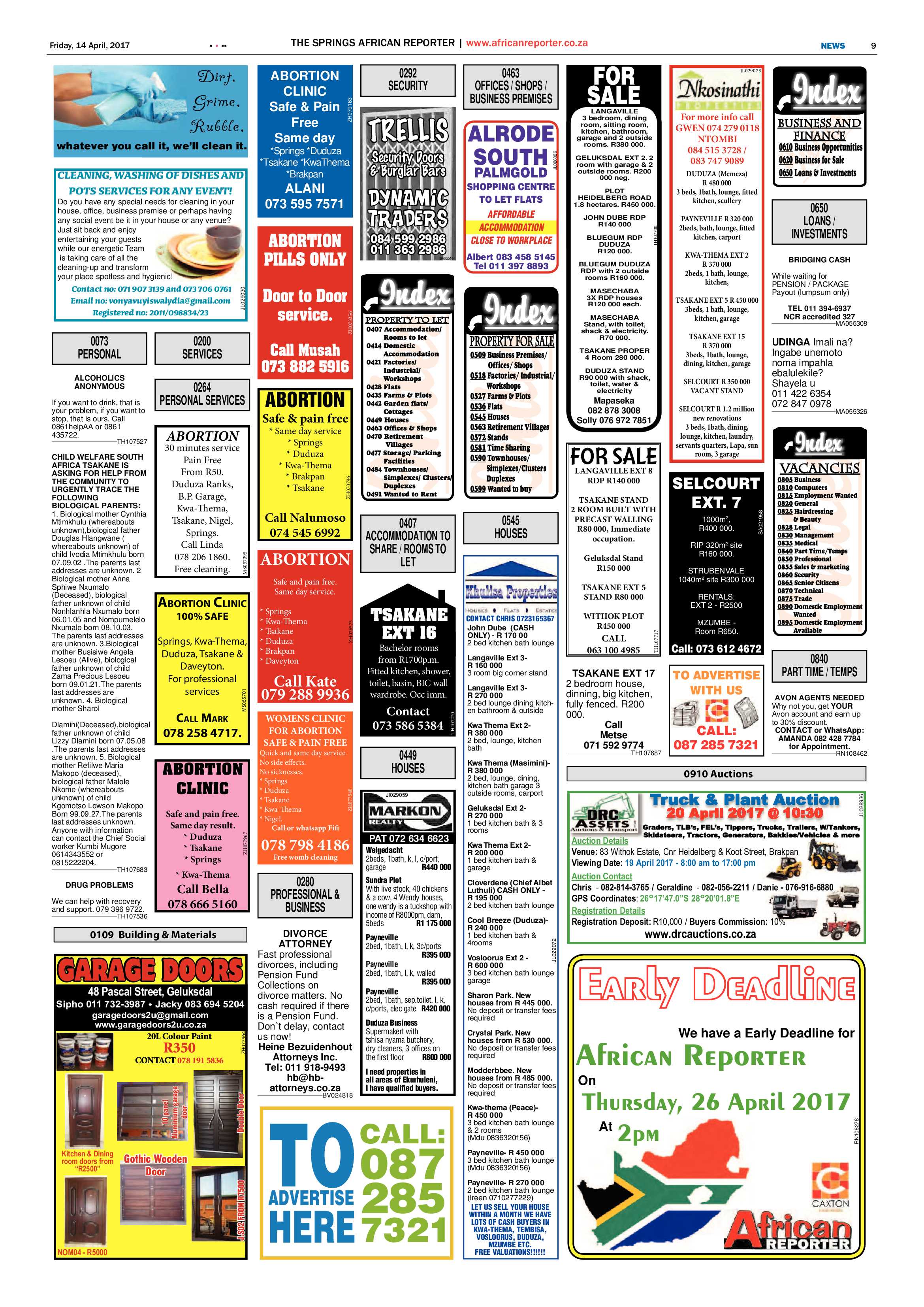 African Reporter 14 April 2017 page 9