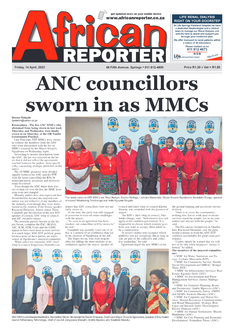 African Reporter 14 April 2023 page 1