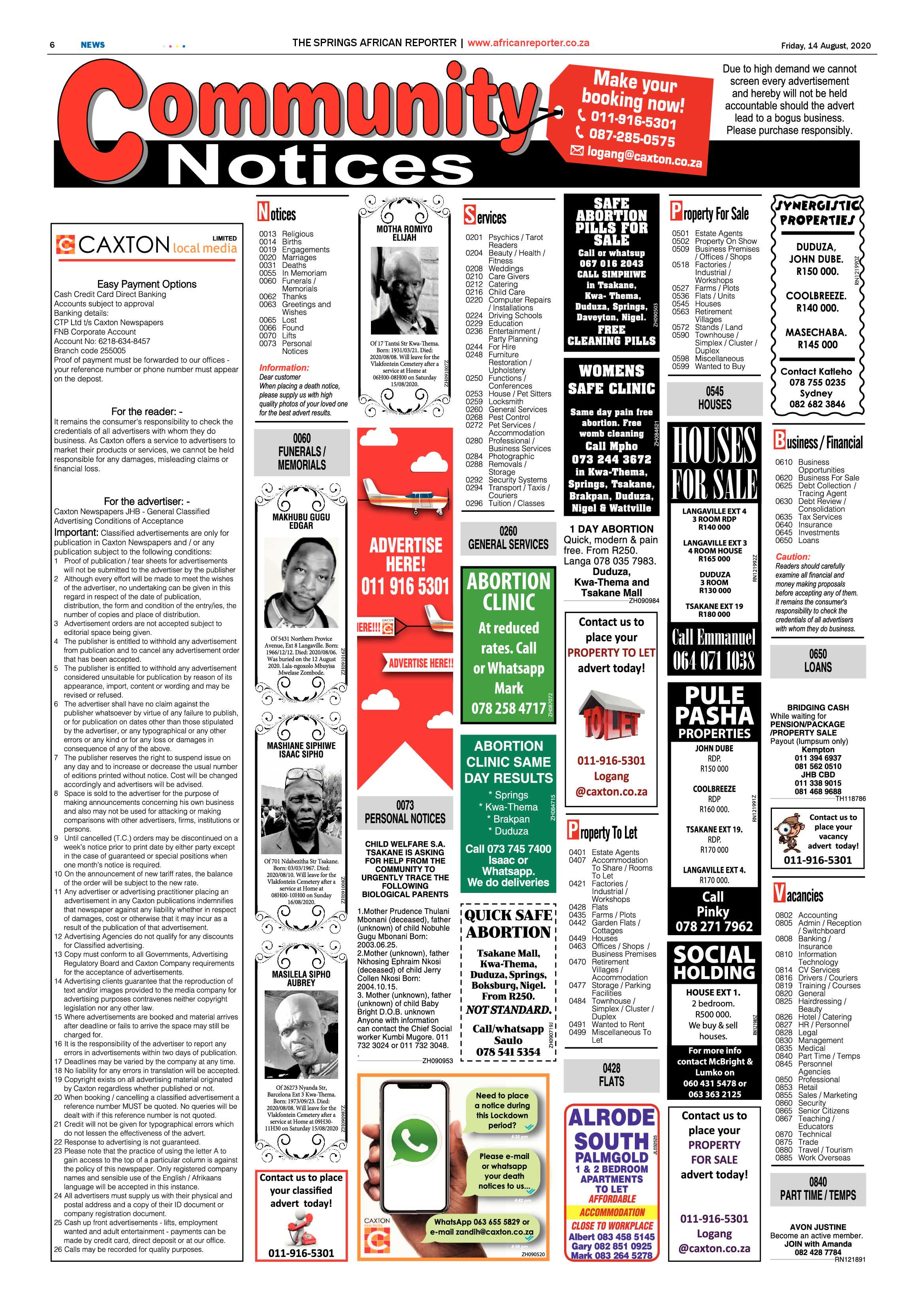 African Reporter 14 August 2020 page 6
