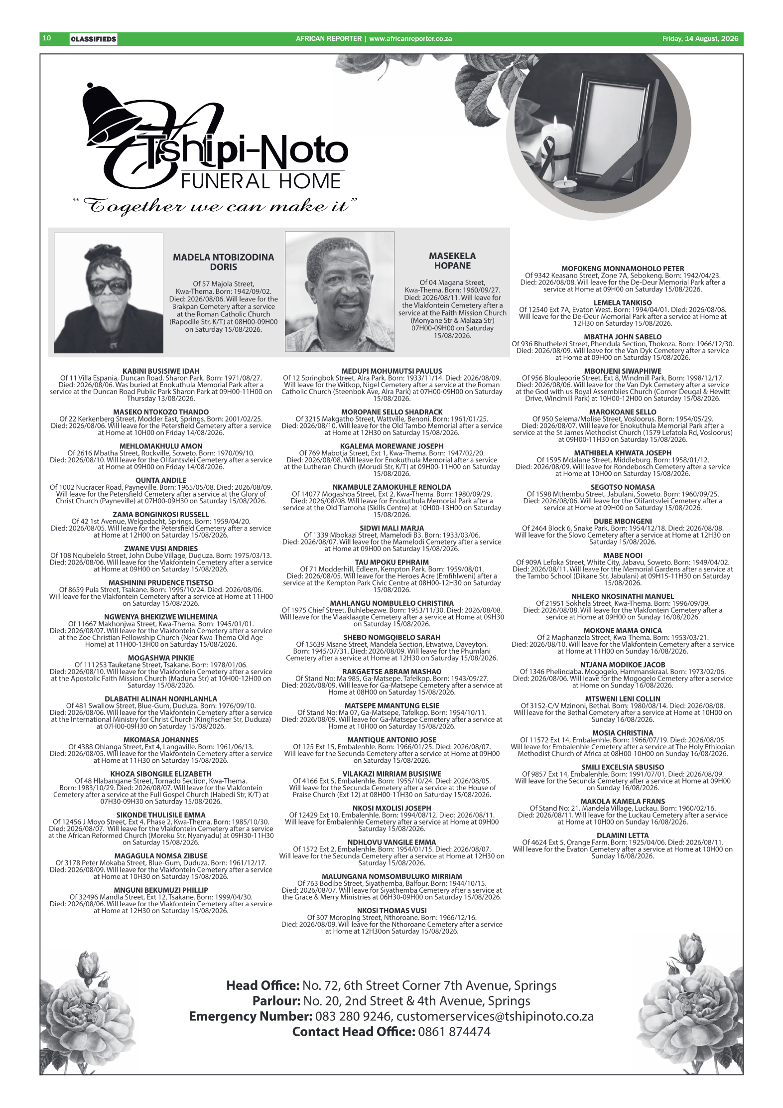 African Reporter 14 August 2026 page 10