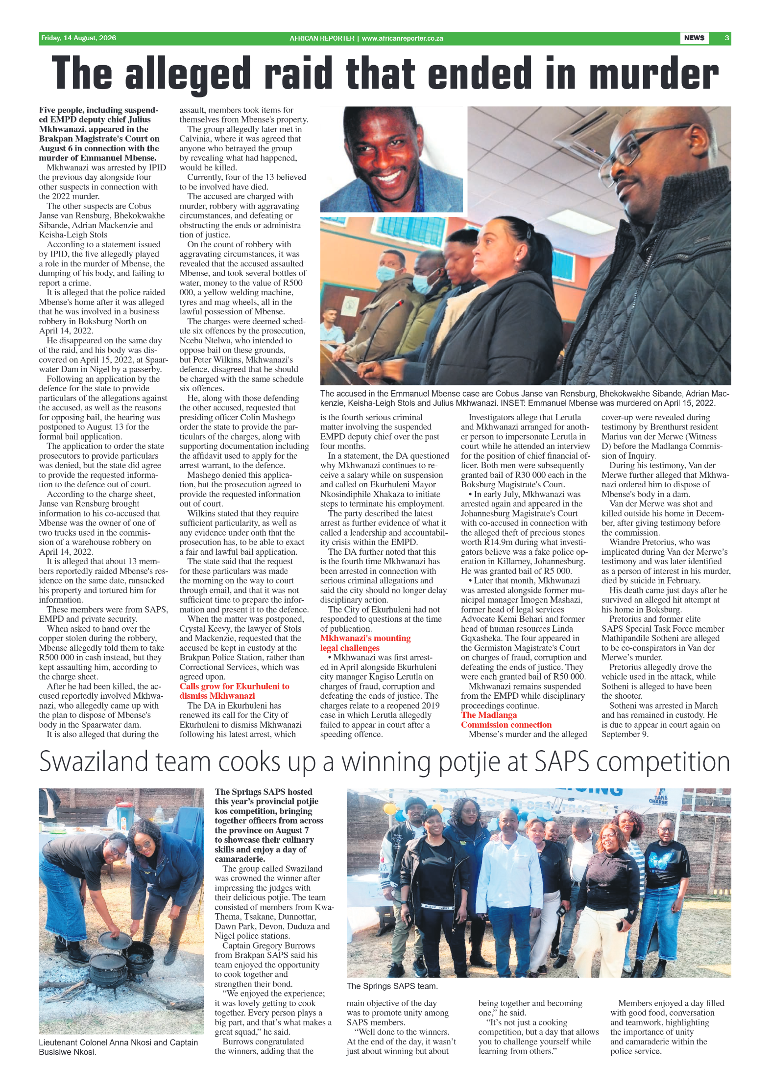 African Reporter 14 August 2026 page 3