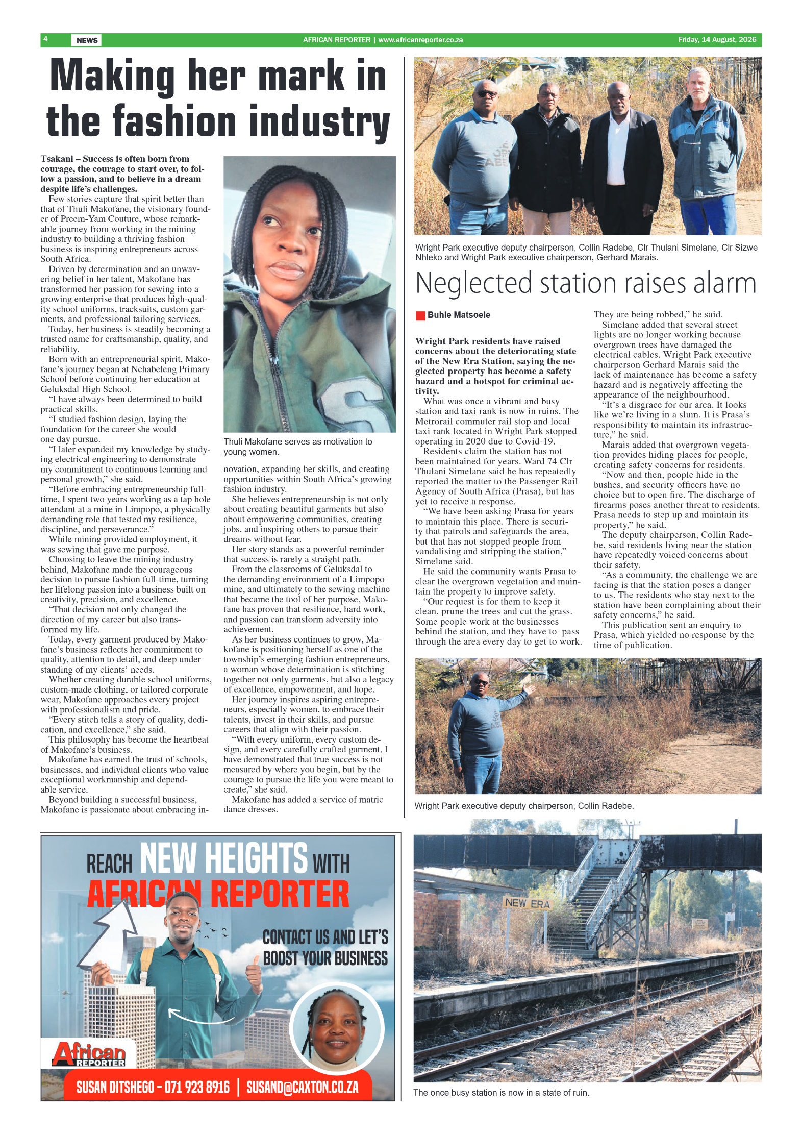 African Reporter 14 August 2026 page 4