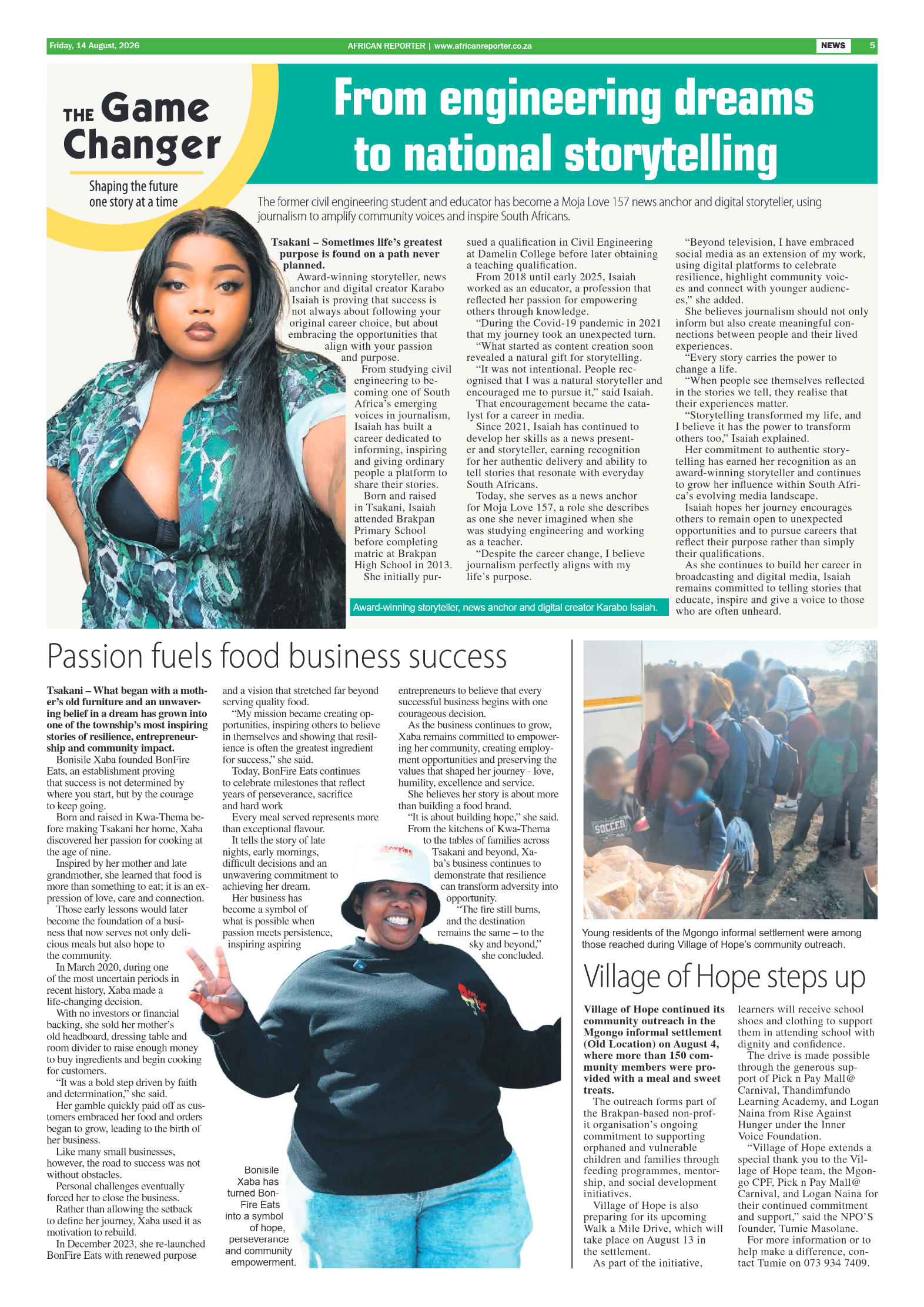 African Reporter 14 August 2026 page 5
