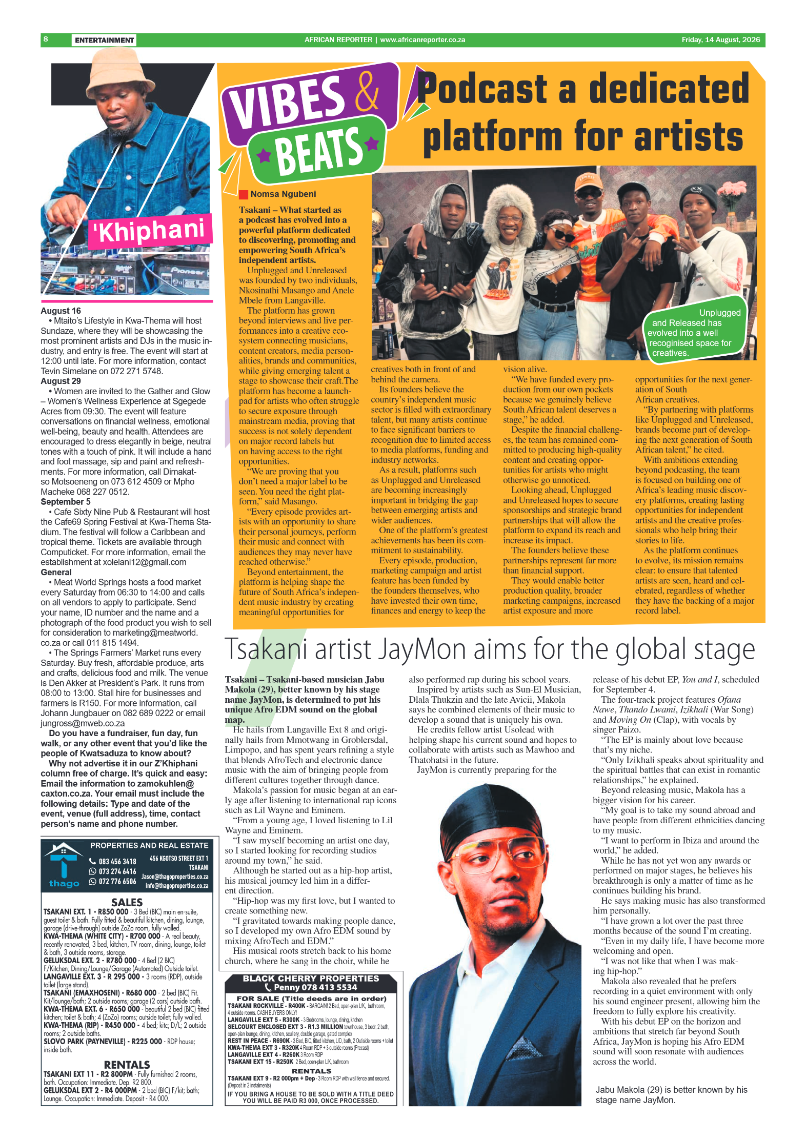 African Reporter 14 August 2026 page 8