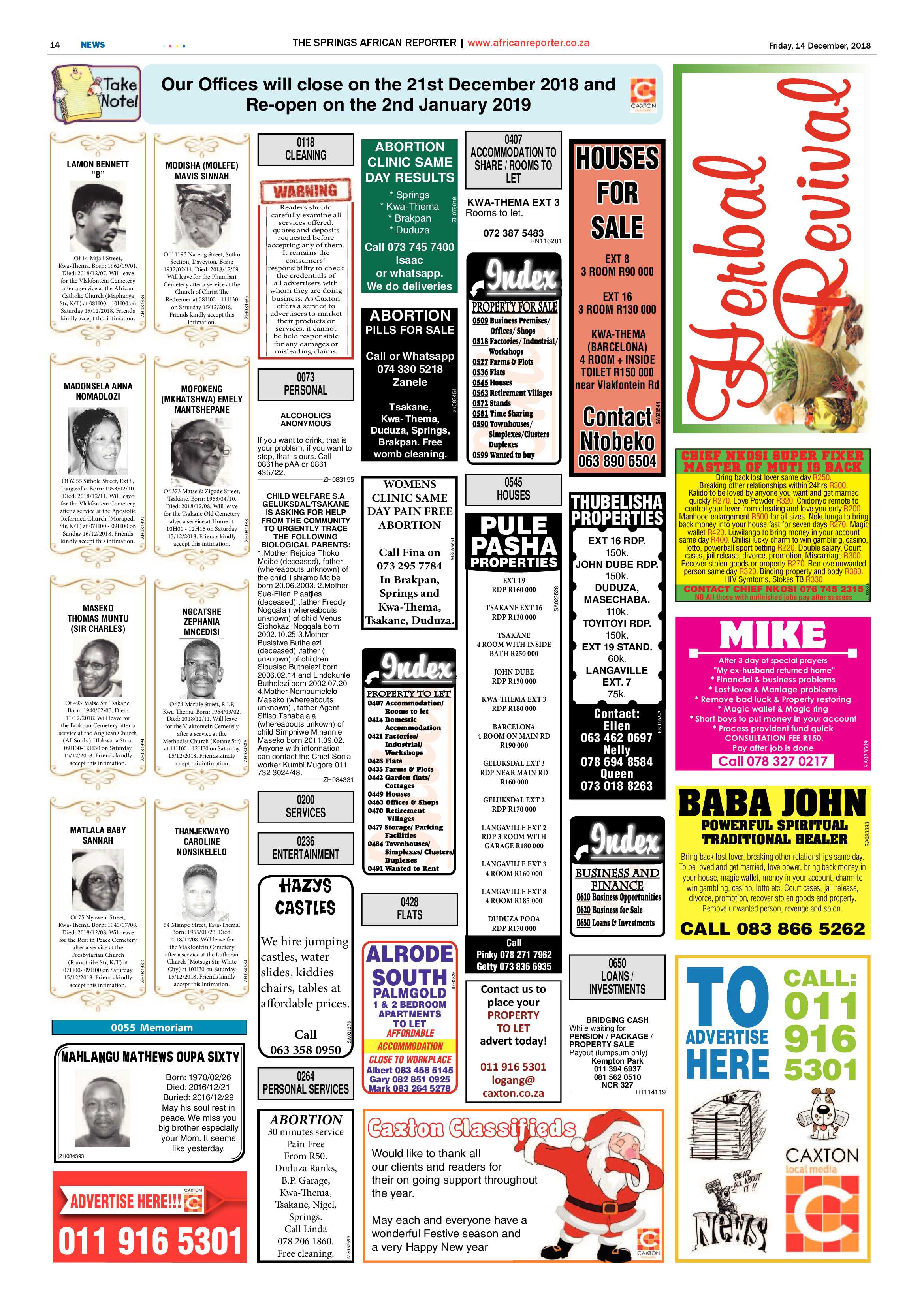 African Reporter 14 December 2018 page 14