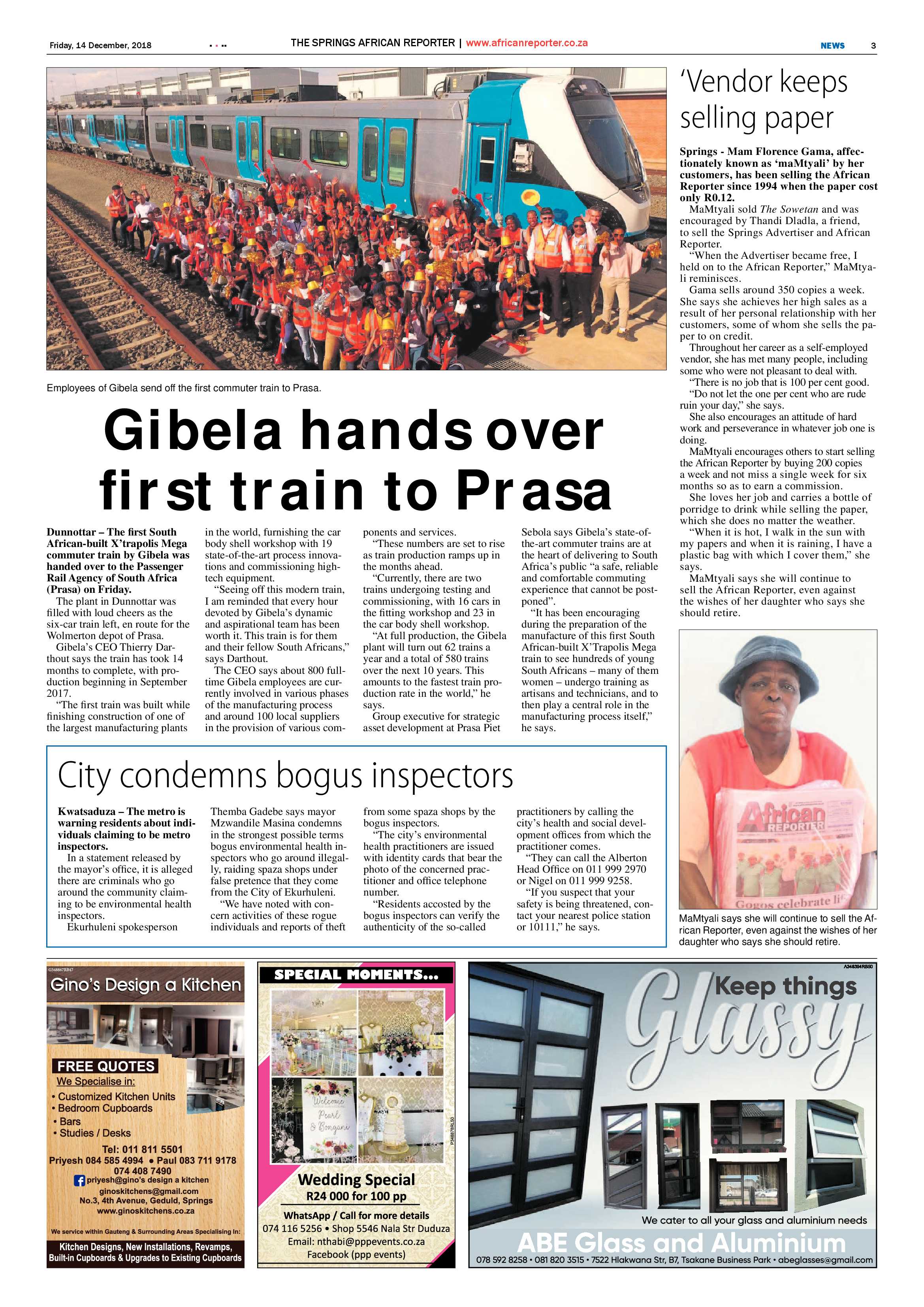 African Reporter 14 December 2018 page 3