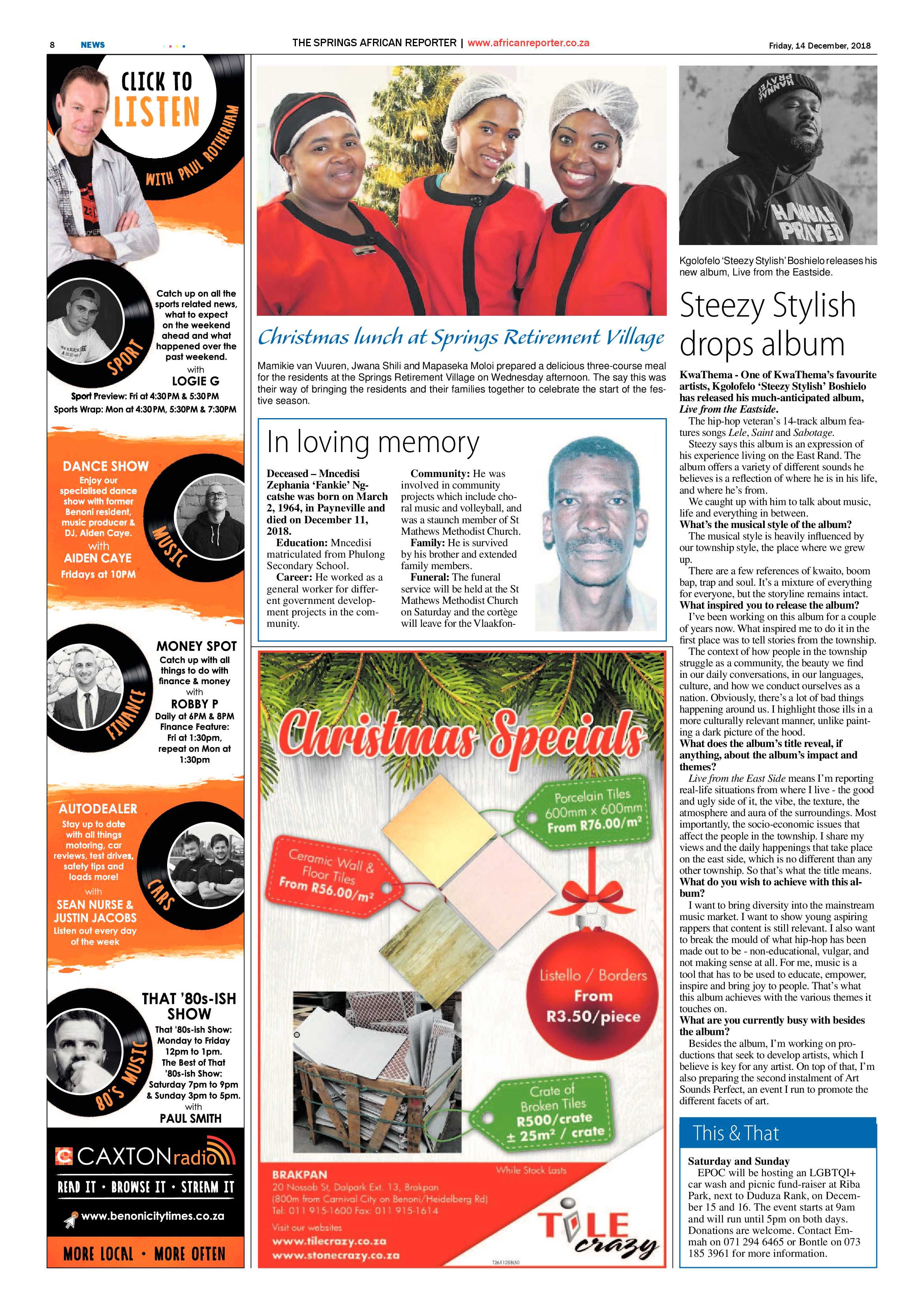 African Reporter 14 December 2018 page 8
