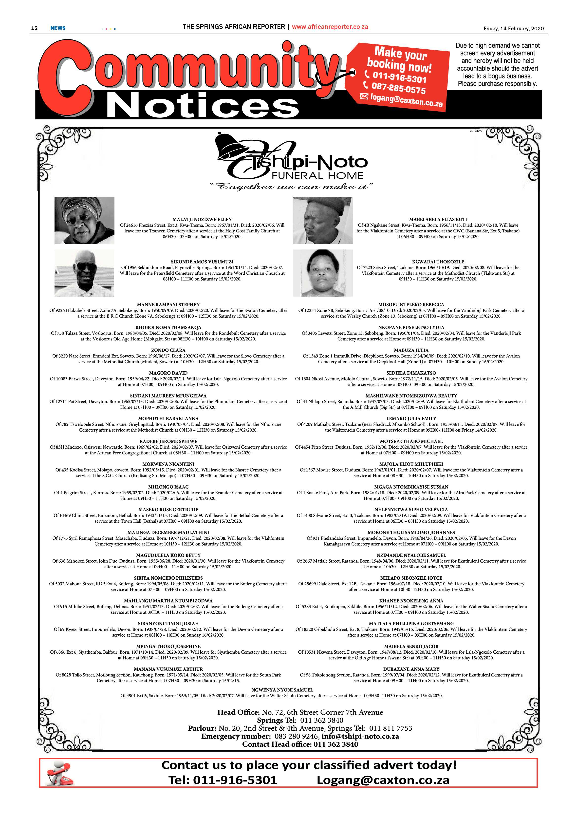 African Reporter 14 February 2020 page 12