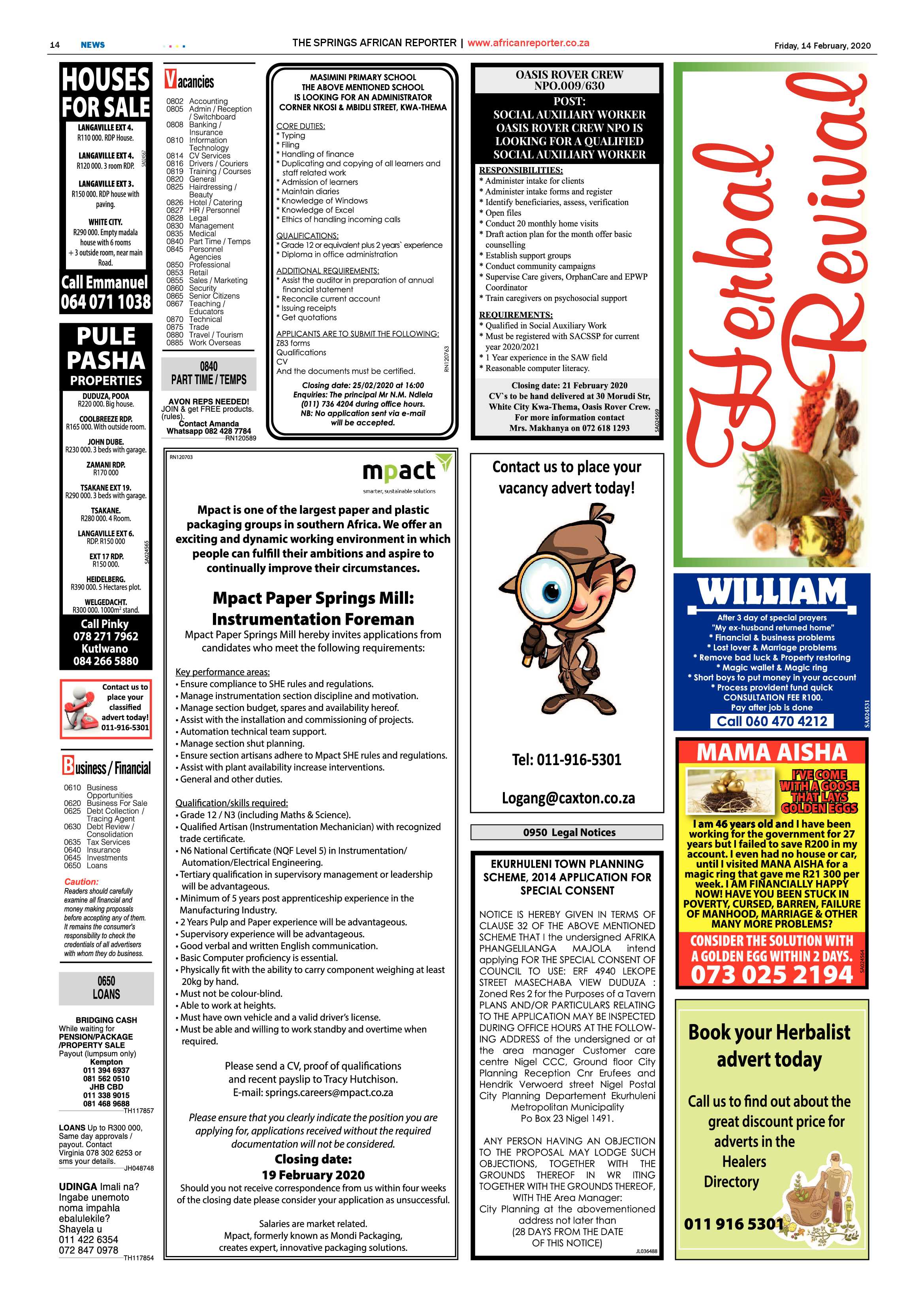 African Reporter 14 February 2020 page 14