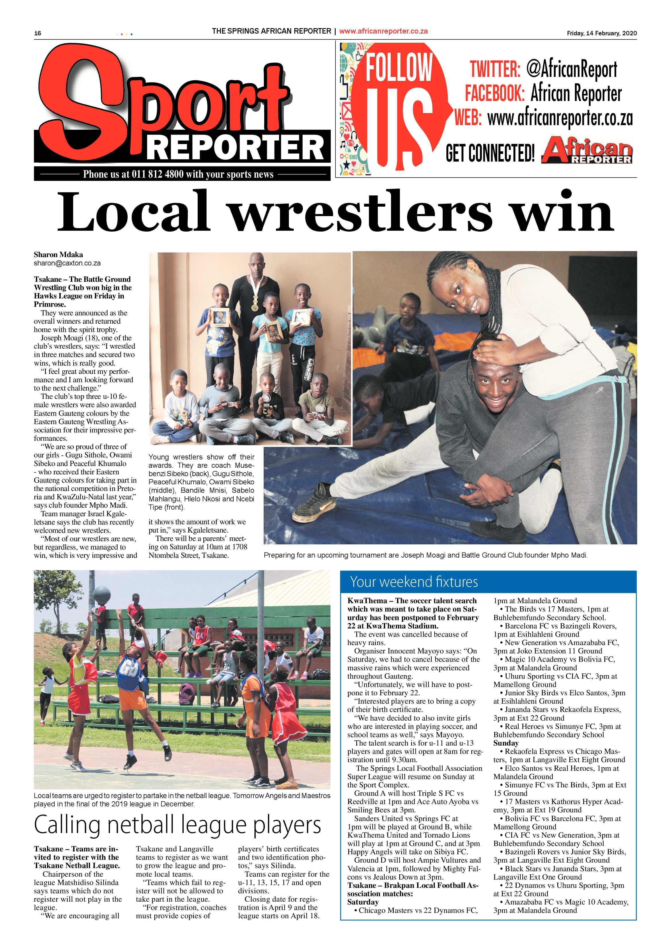 African Reporter 14 February 2020 page 16