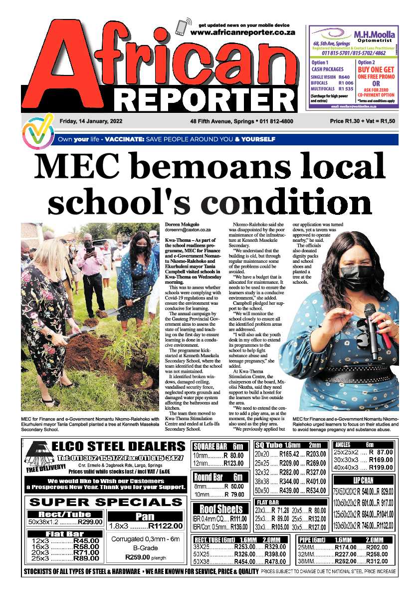 African Reporter 14 January 2022 page 1