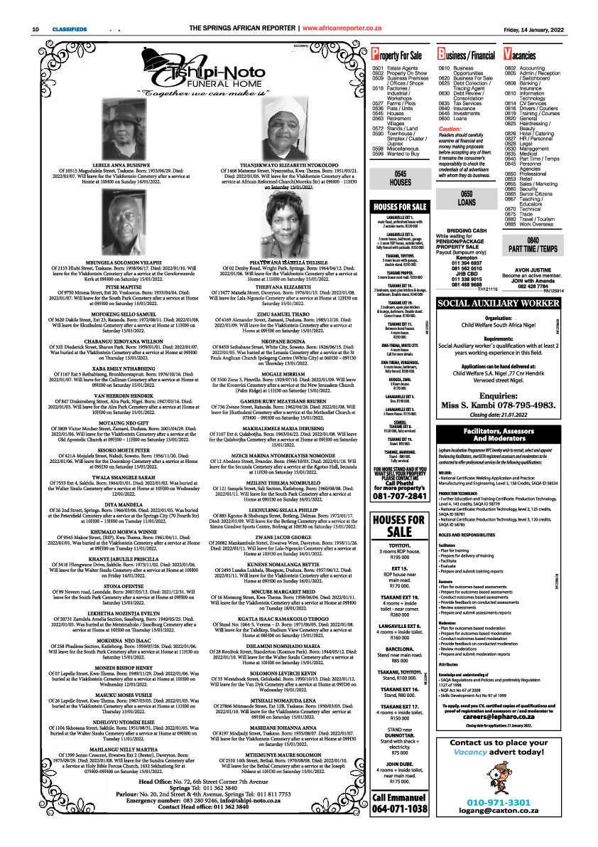 African Reporter 14 January 2022 page 10
