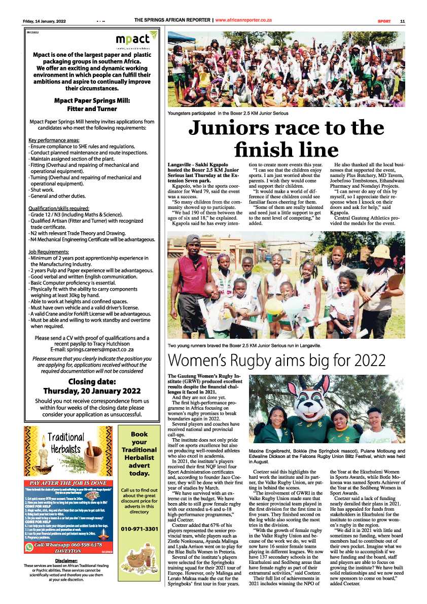 African Reporter 14 January 2022 page 11