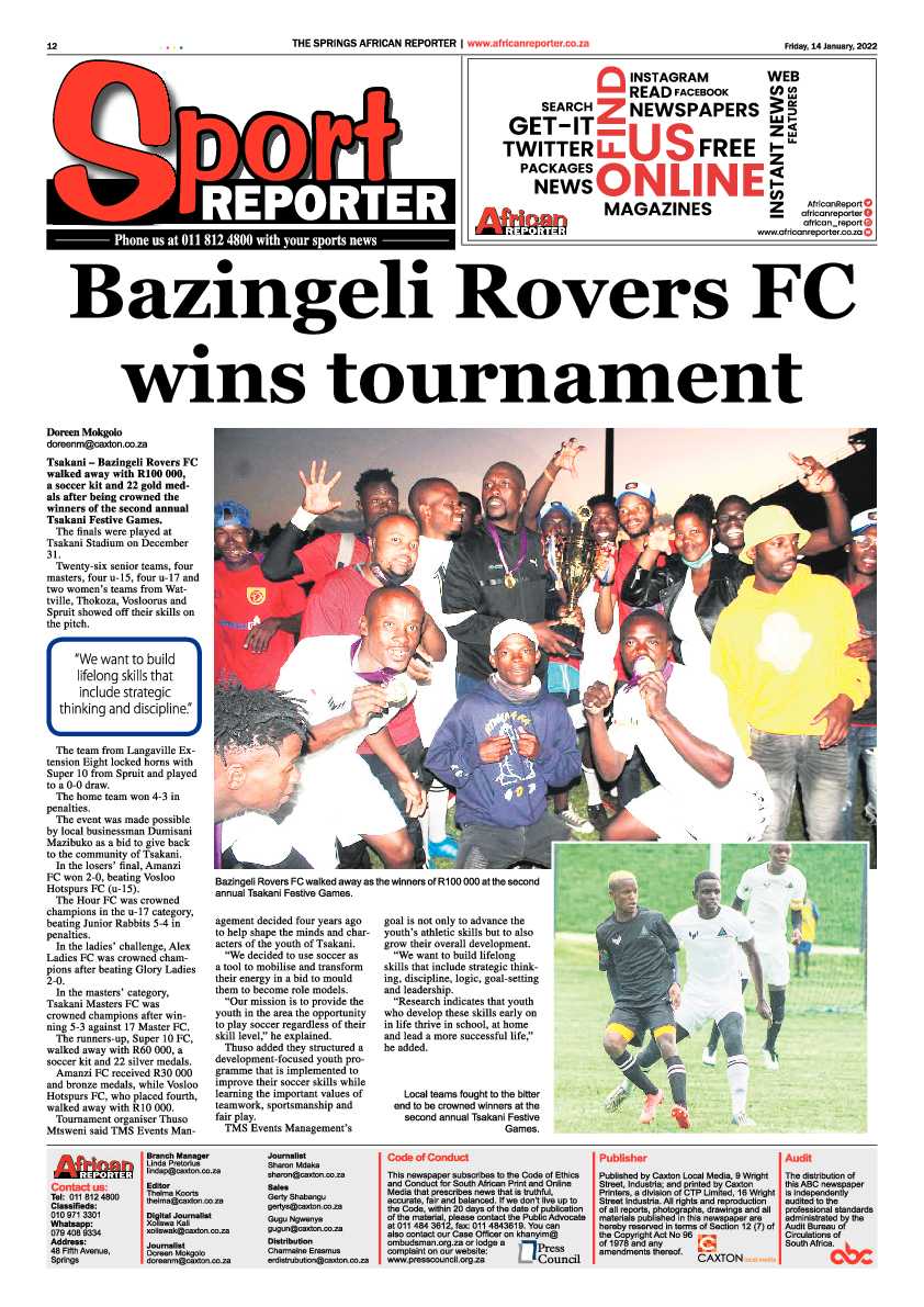 African Reporter 14 January 2022 page 12