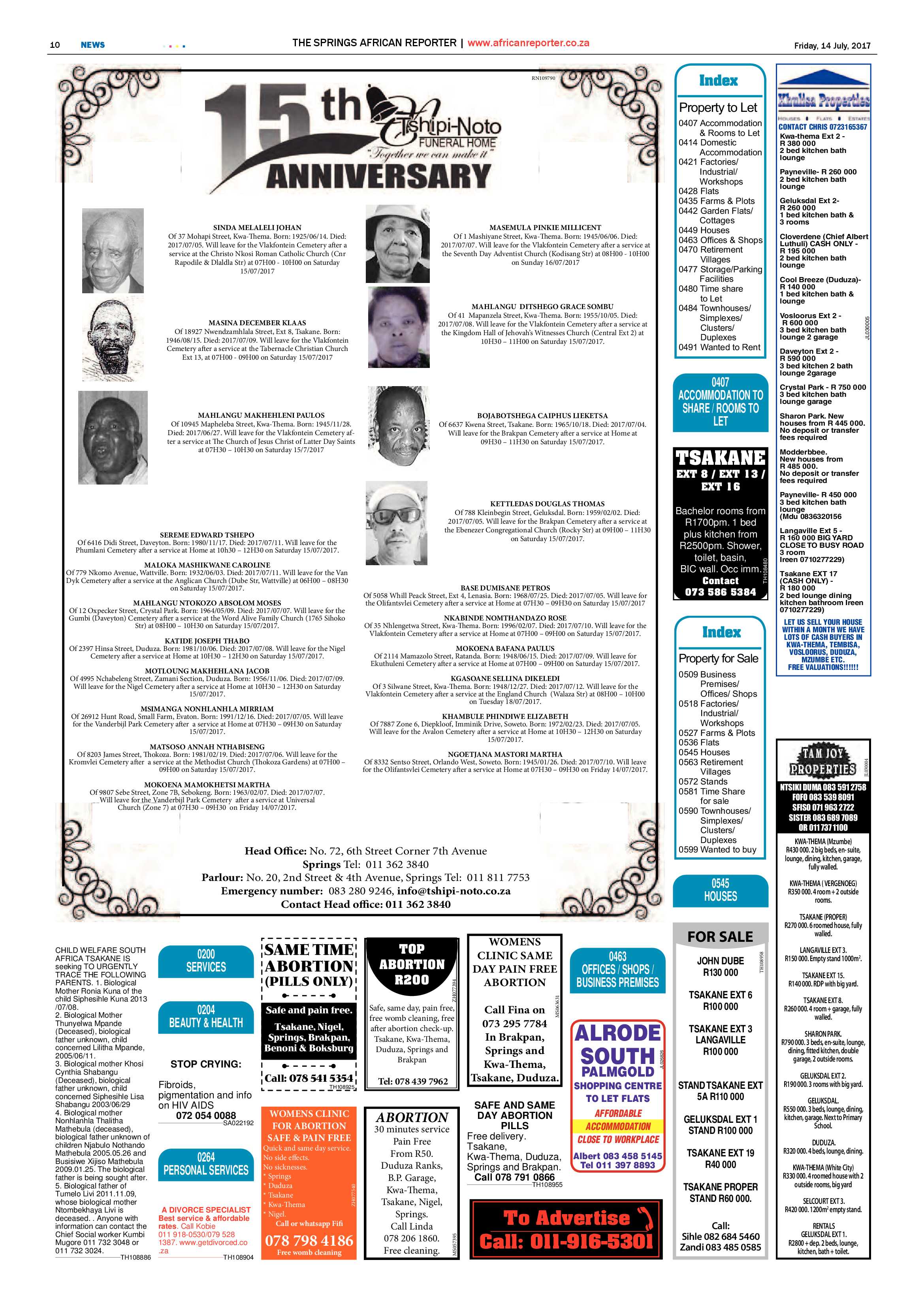 African Reporter 14 July 2017 page 10