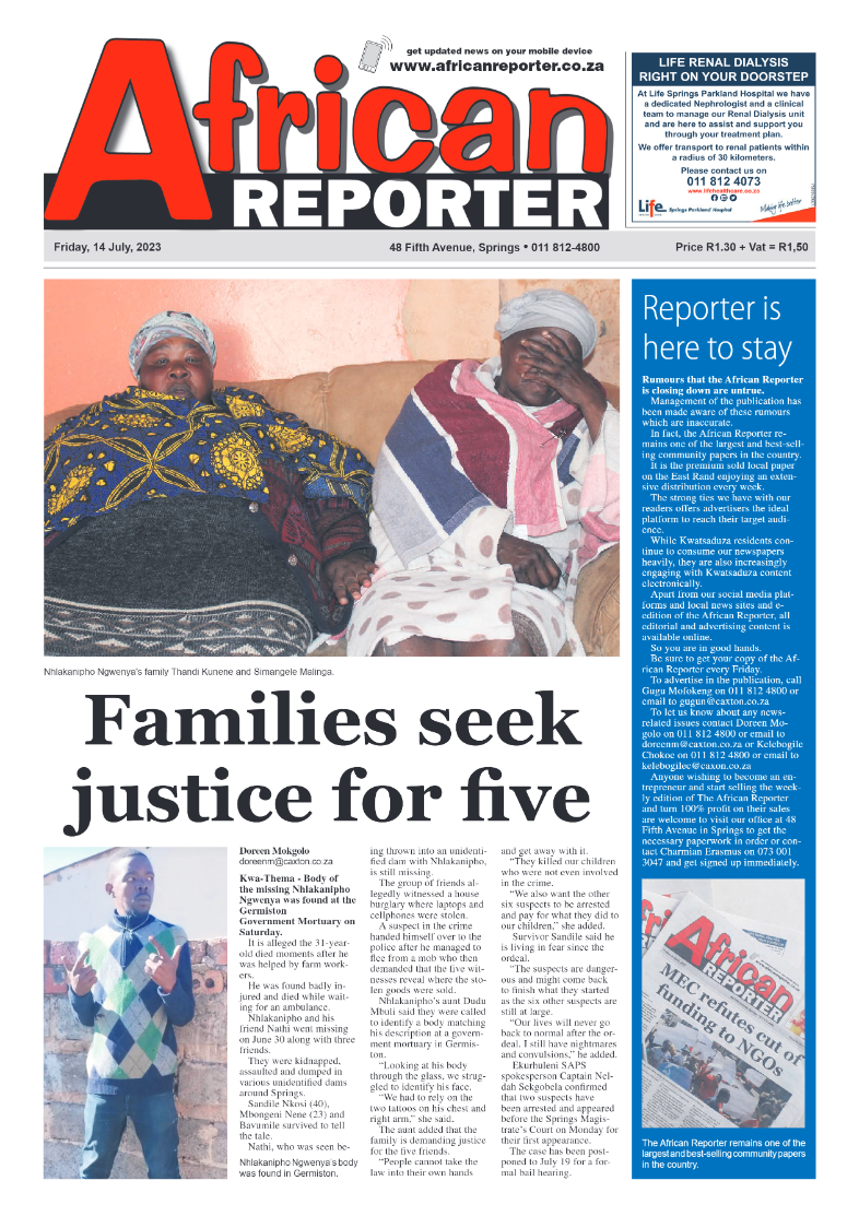 African Reporter 14 July 2023 page 1