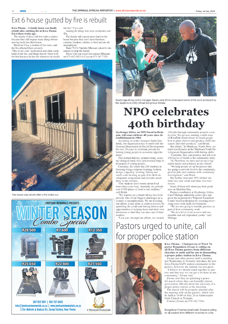 African Reporter 14 July 2023 page 2
