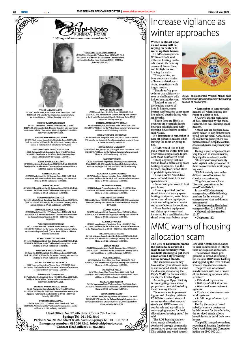 African Reporter 14 May 2021 page 10