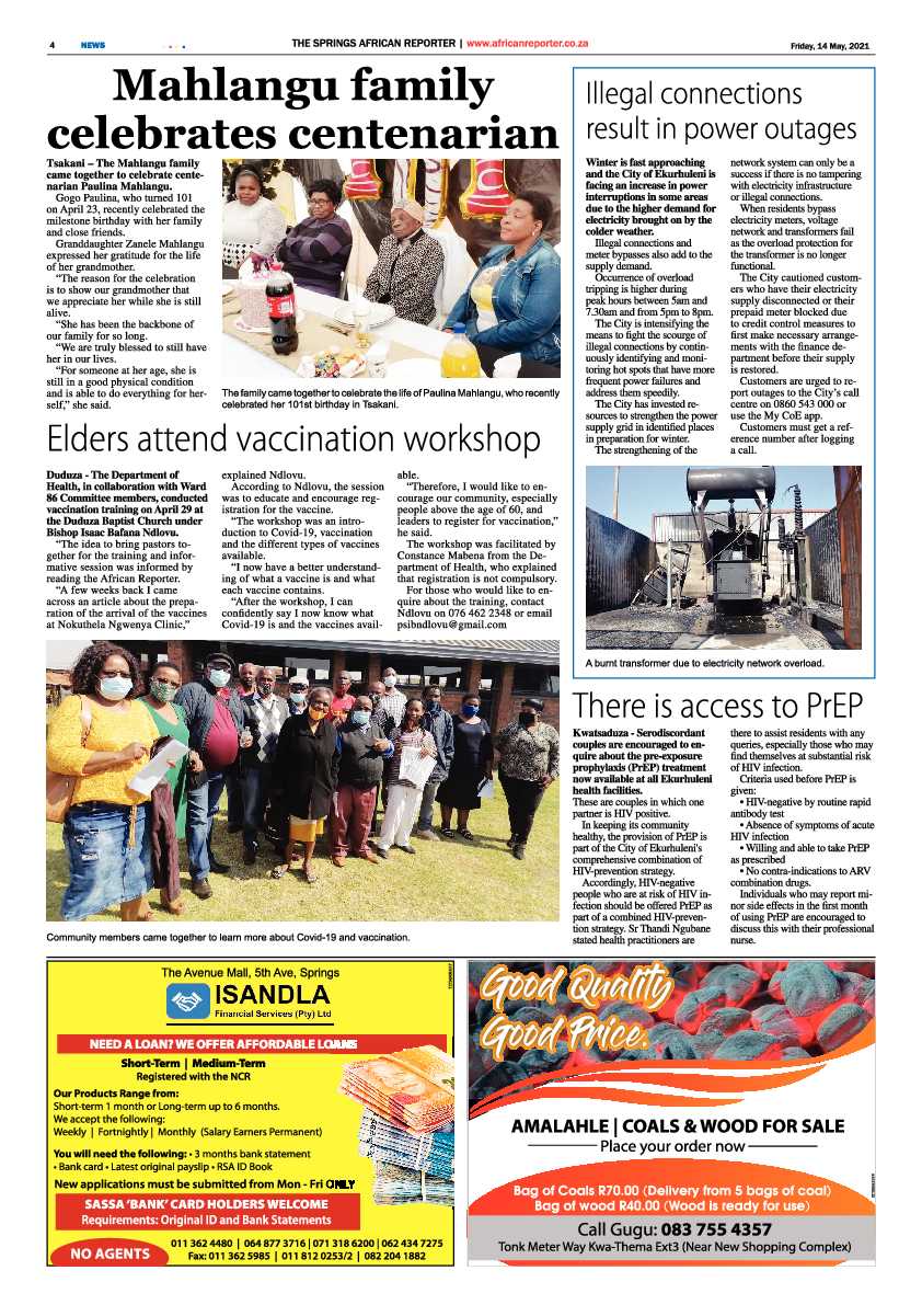 African Reporter 14 May 2021 page 4