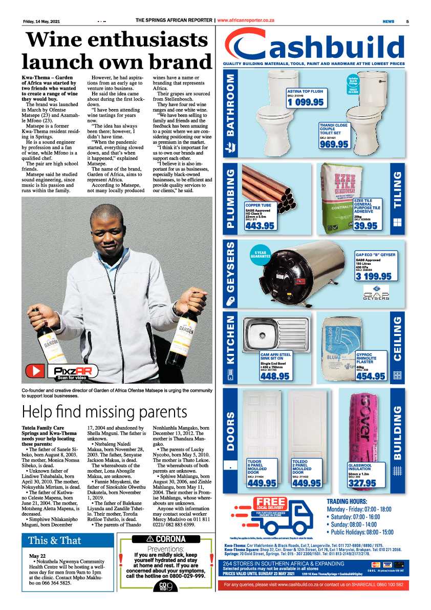 African Reporter 14 May 2021 page 5