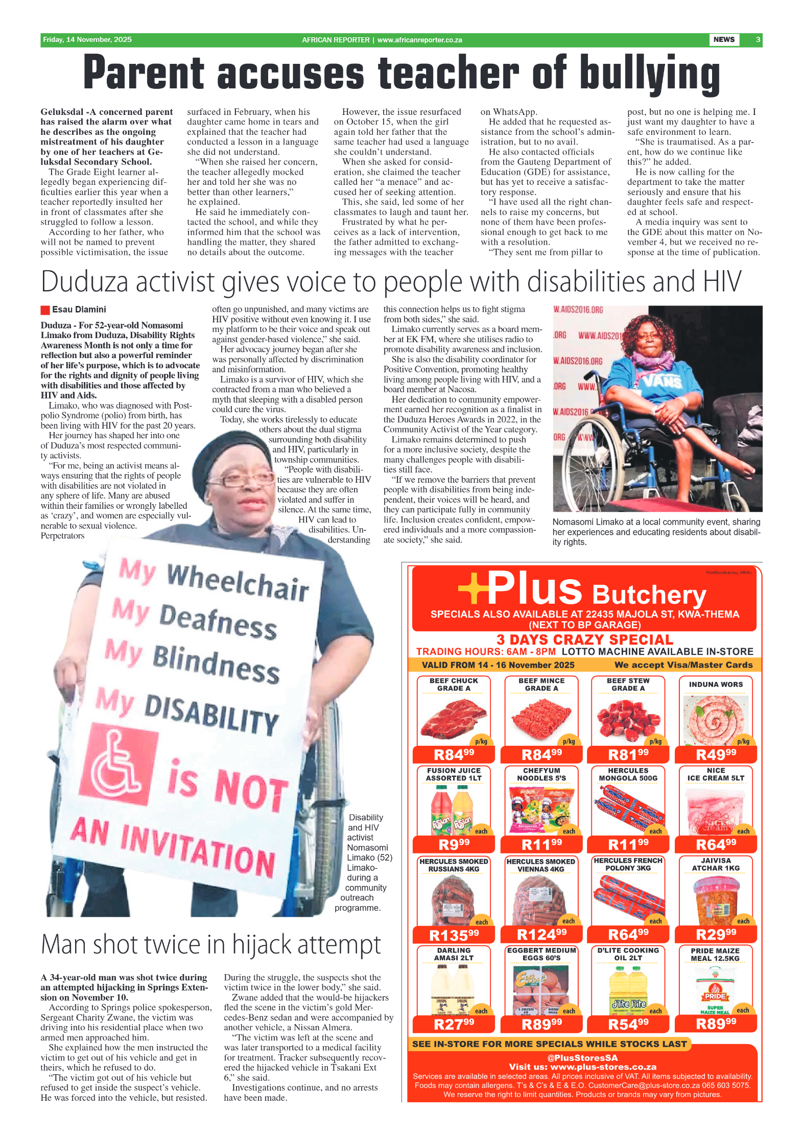 African Reporter 14 November 2025 page 3