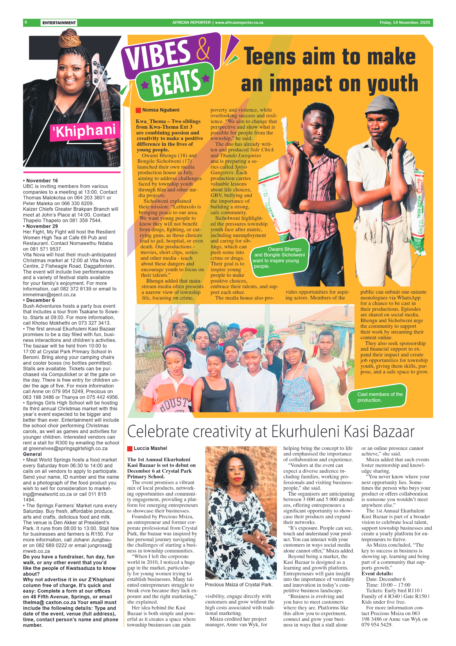 African Reporter 14 November 2025 page 6