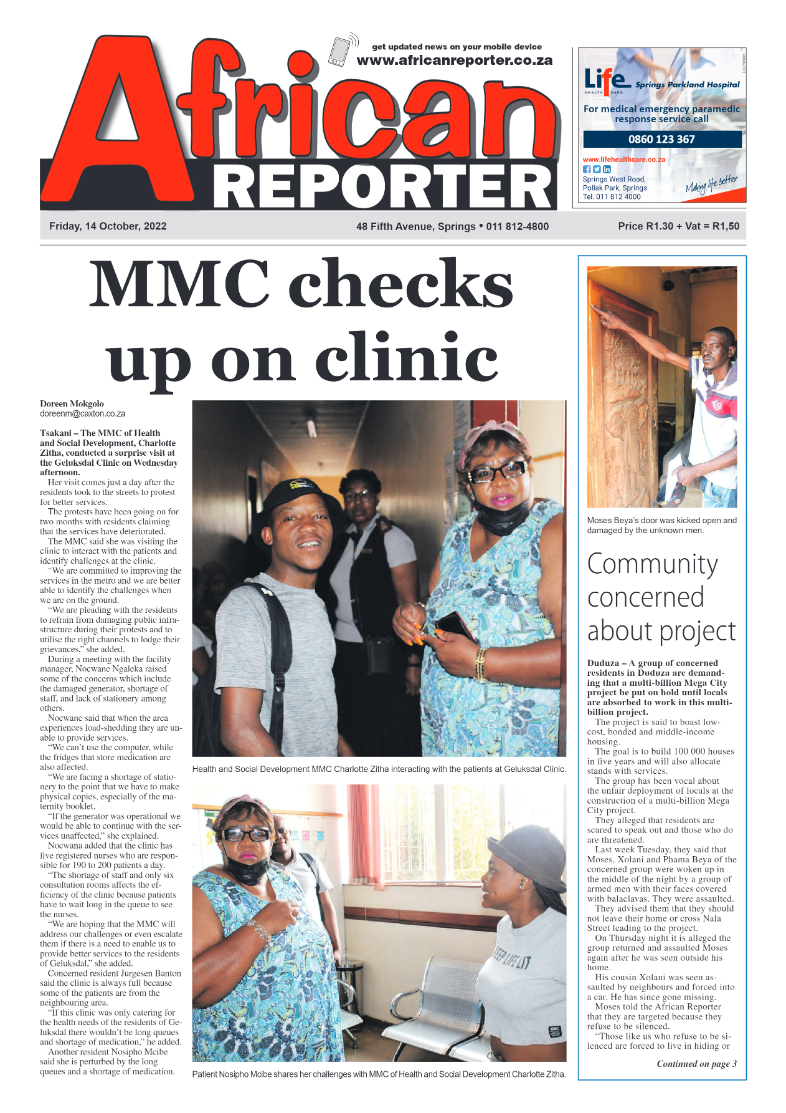 African Reporter 14 Oct 2022 page 1