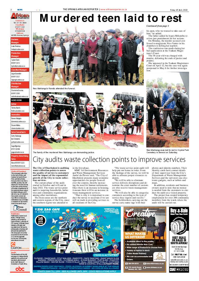 African Reporter 15 April 2022 page 2