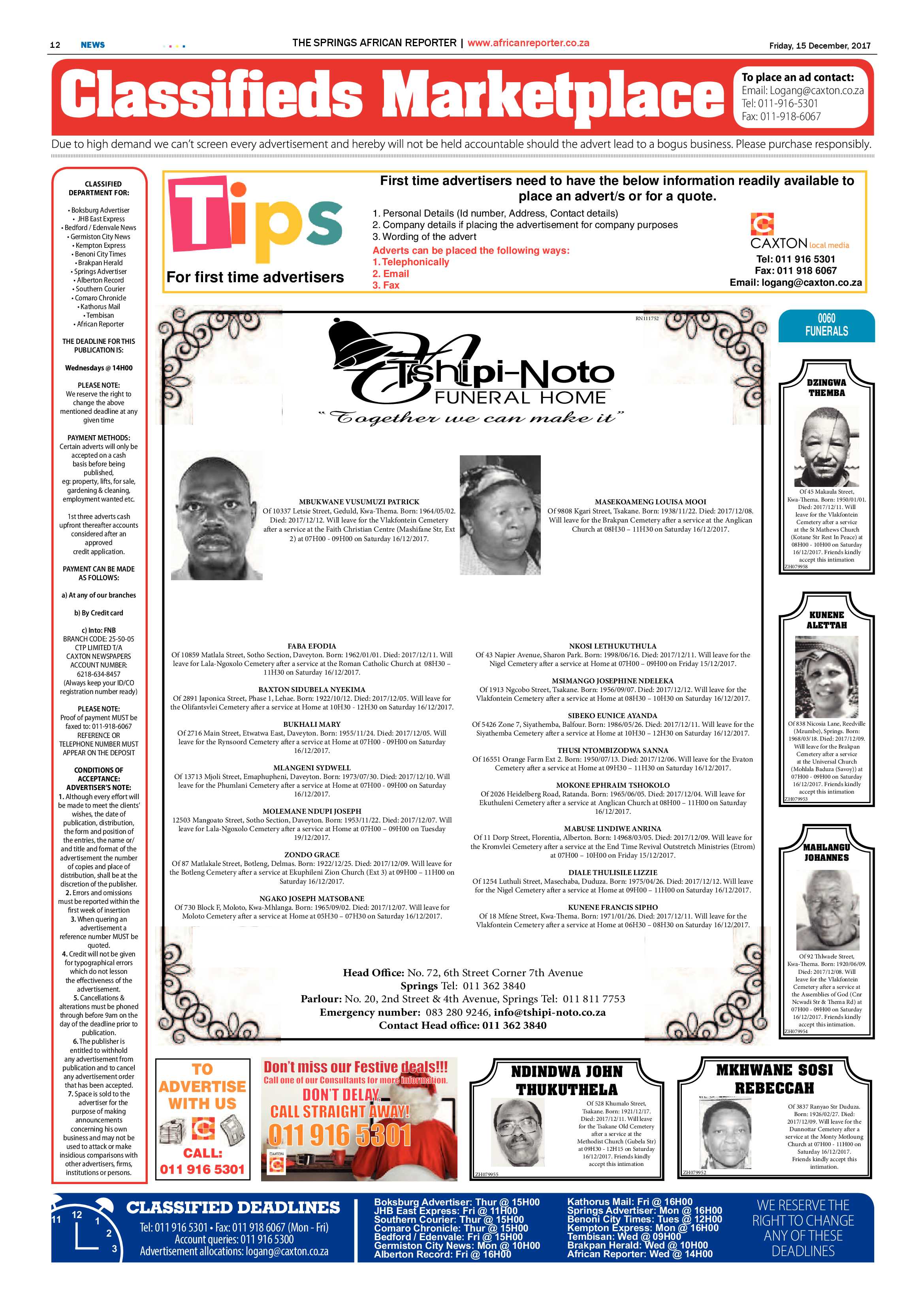 African Reporter 15 December 2017 page 12