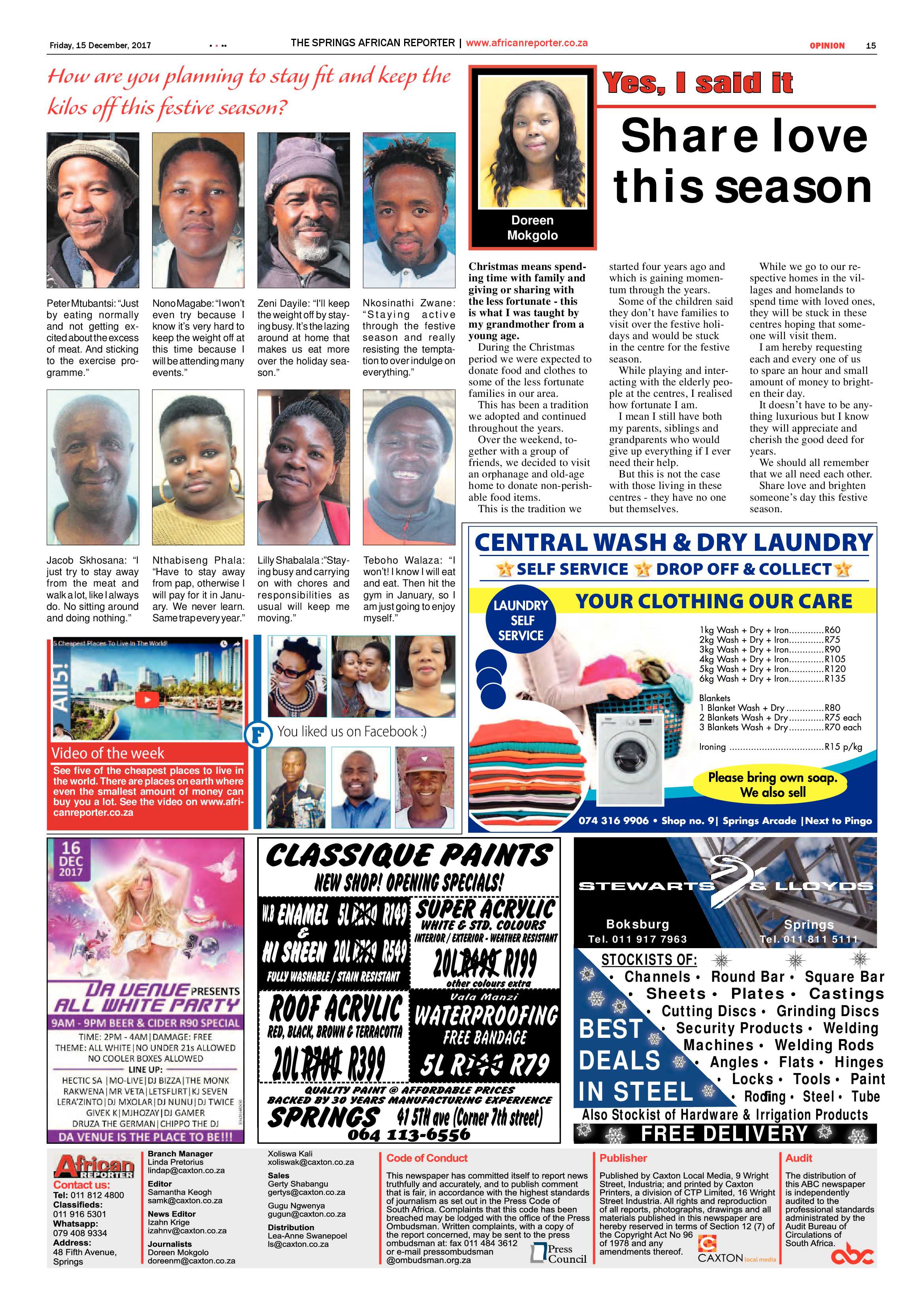 African Reporter 15 December 2017 page 15