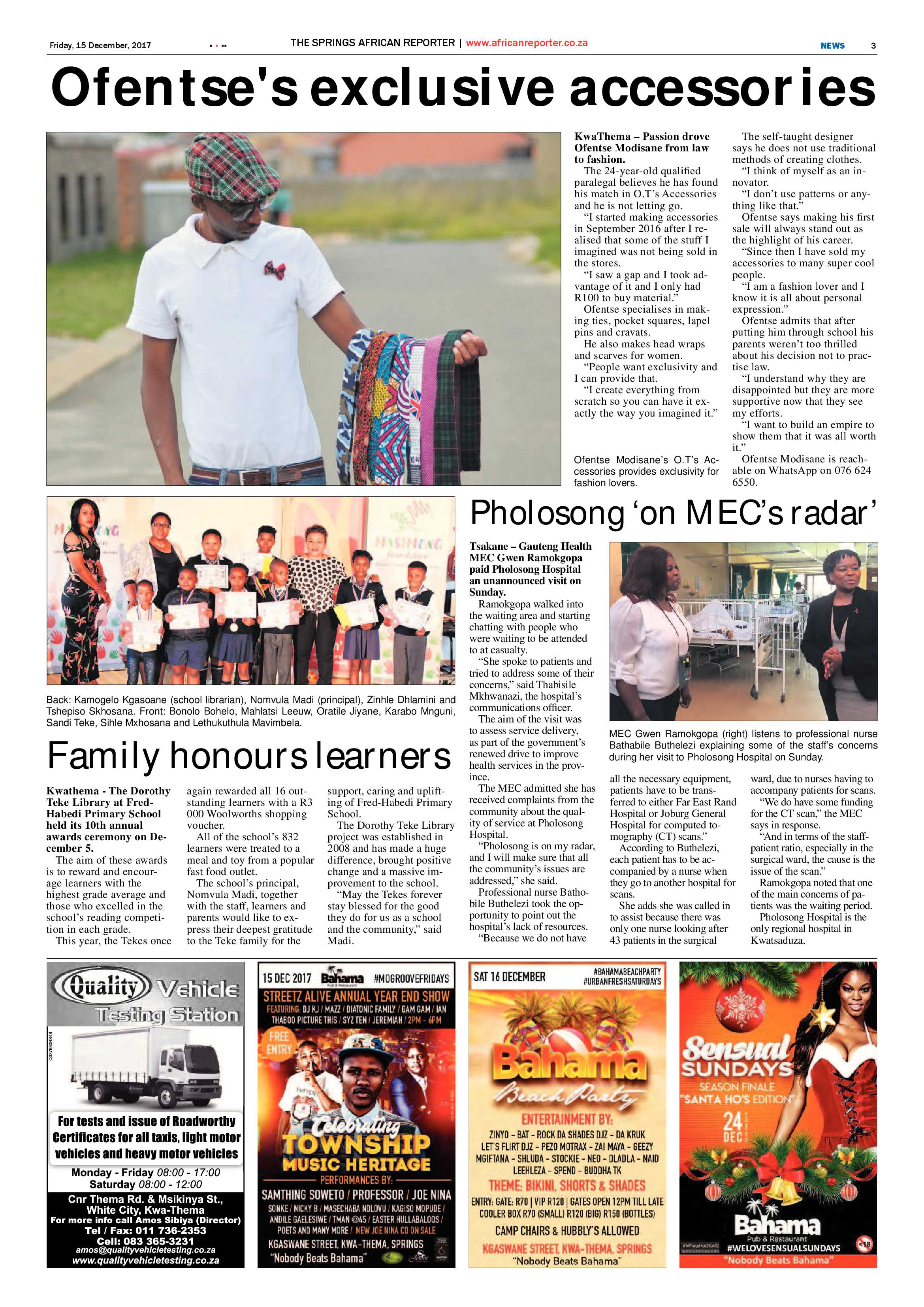 African Reporter 15 December 2017 page 3