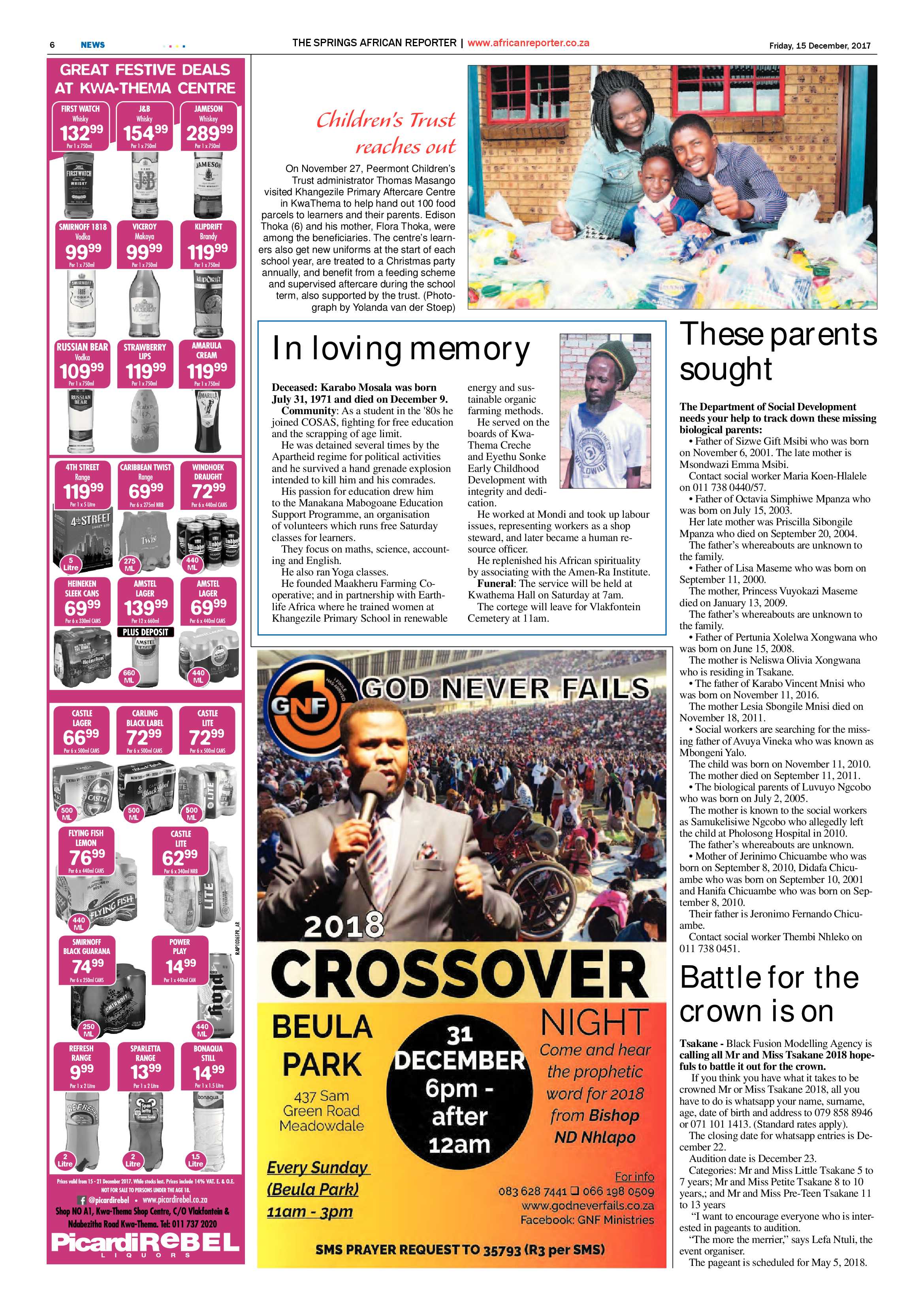 African Reporter 15 December 2017 page 6
