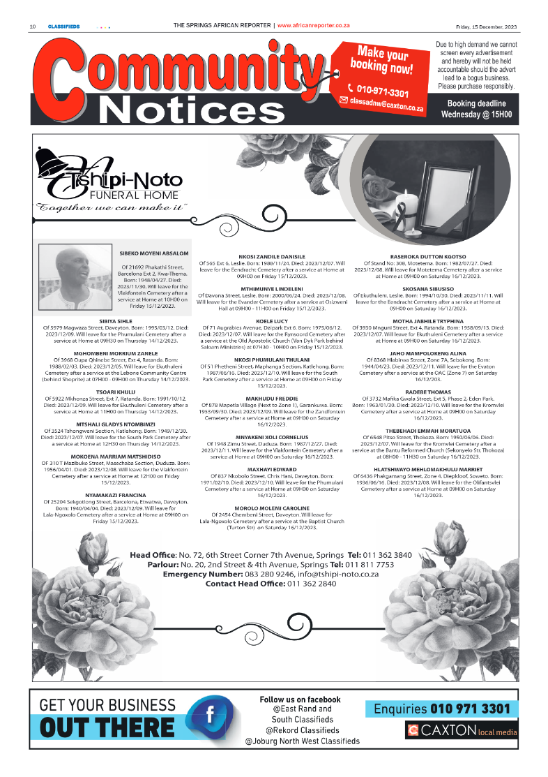 African Reporter 15 December 2023 page 10