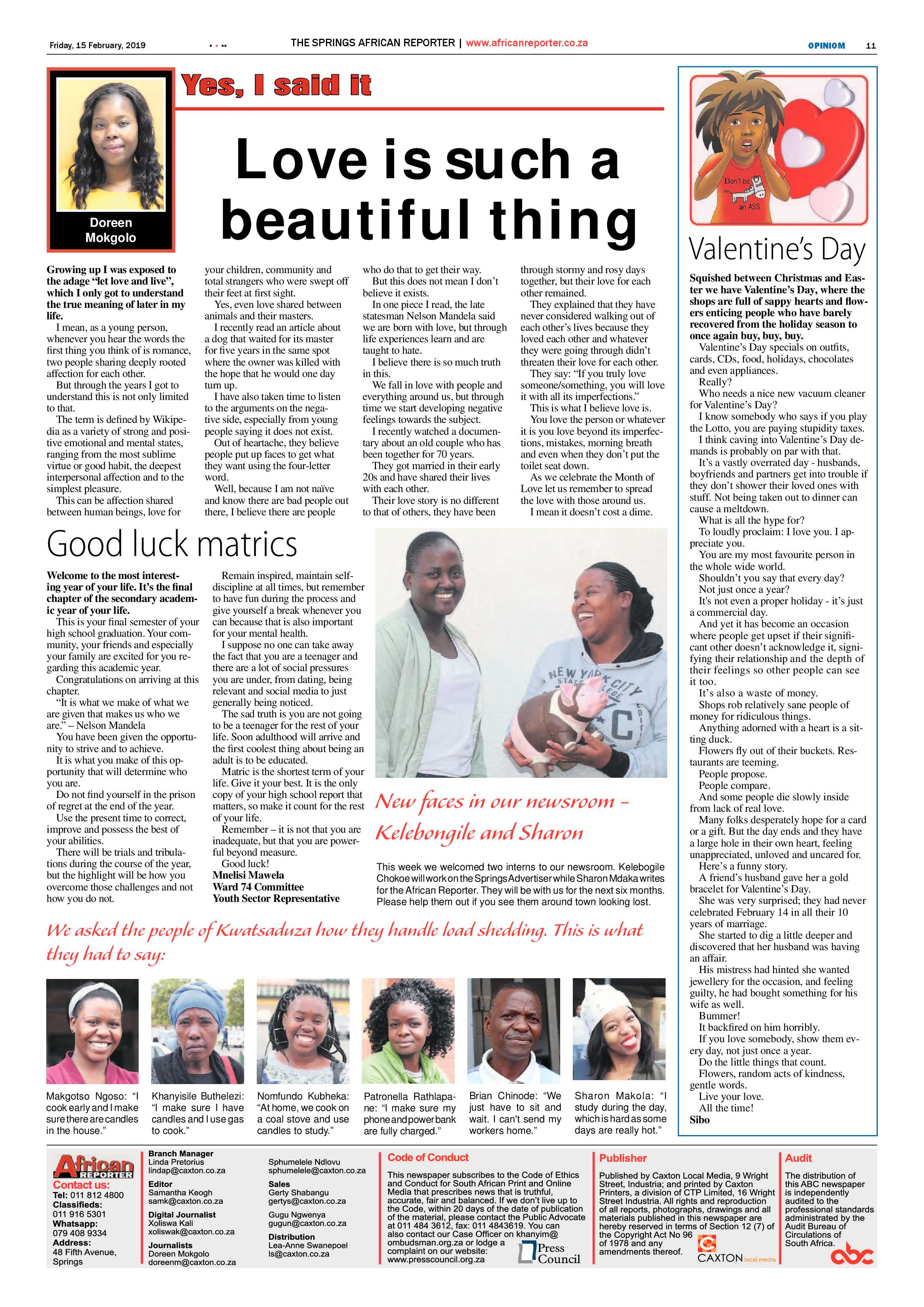 African Reporter 15 February 2019 page 11
