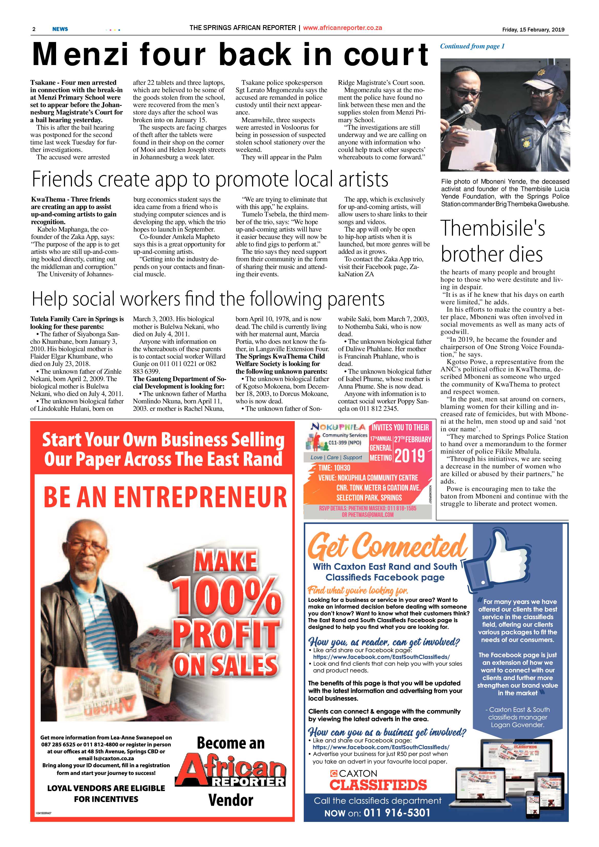 African Reporter 15 February 2019 page 2