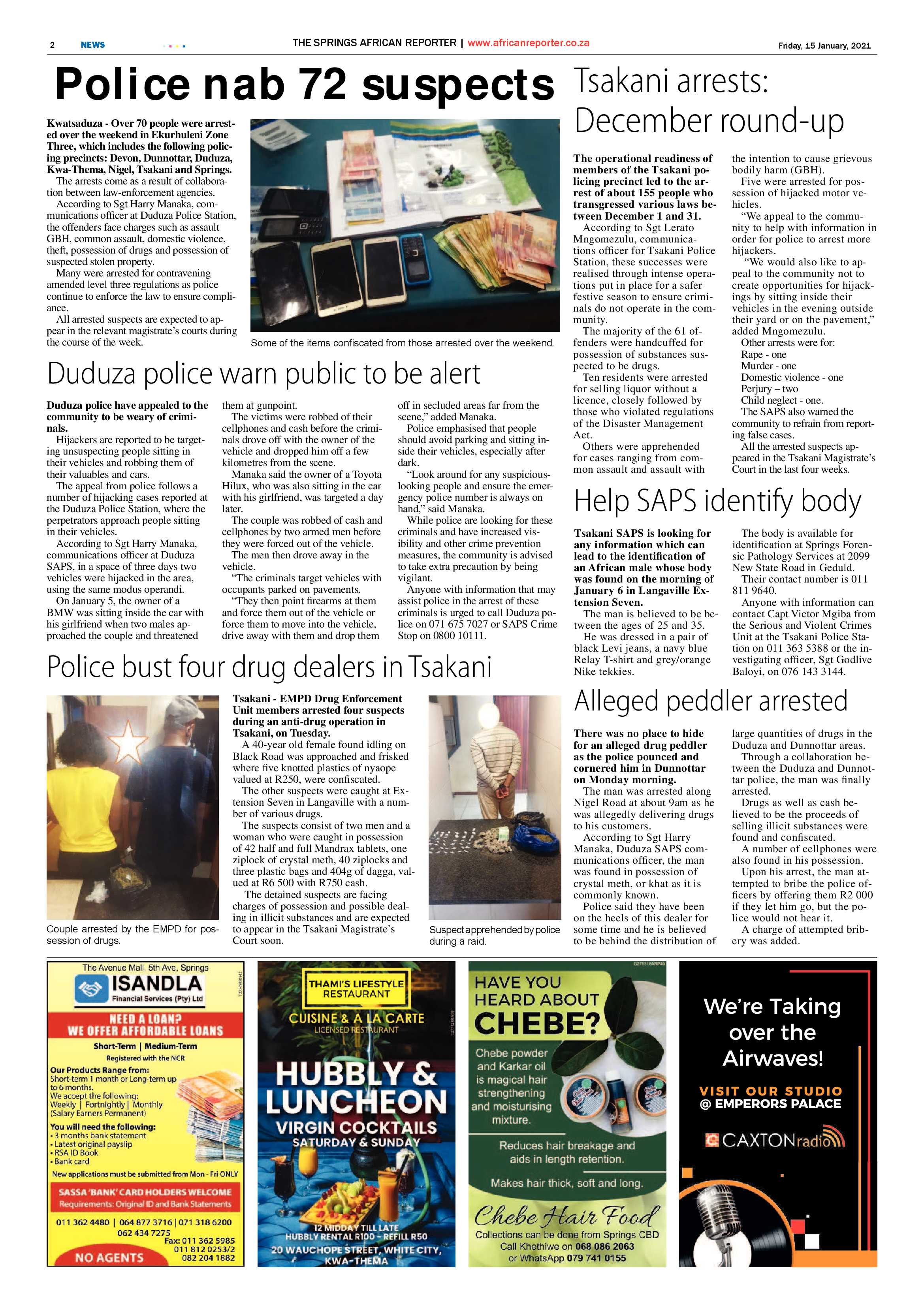 African Reporter 15 January 2021 page 2