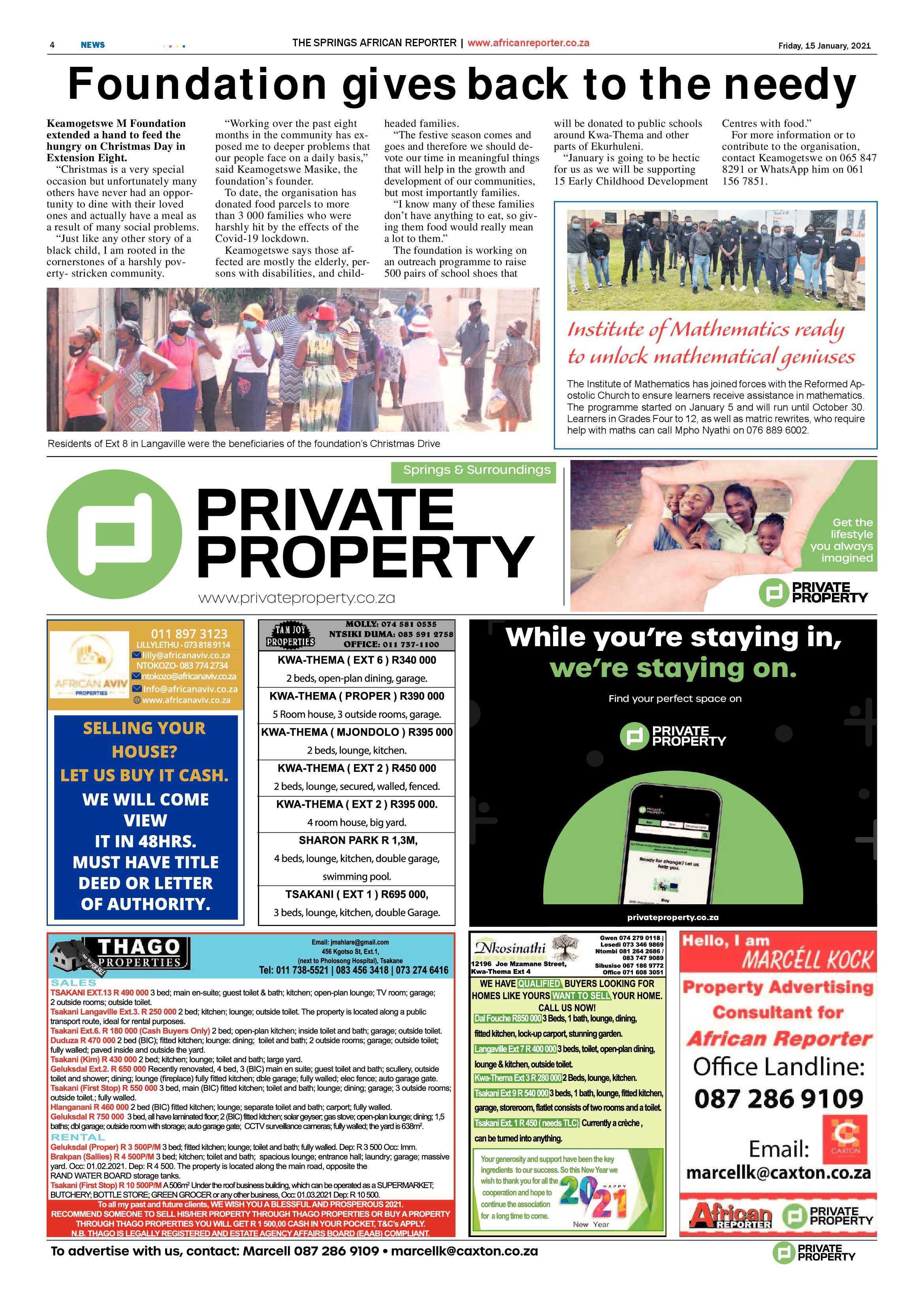 African Reporter 15 January 2021 page 4