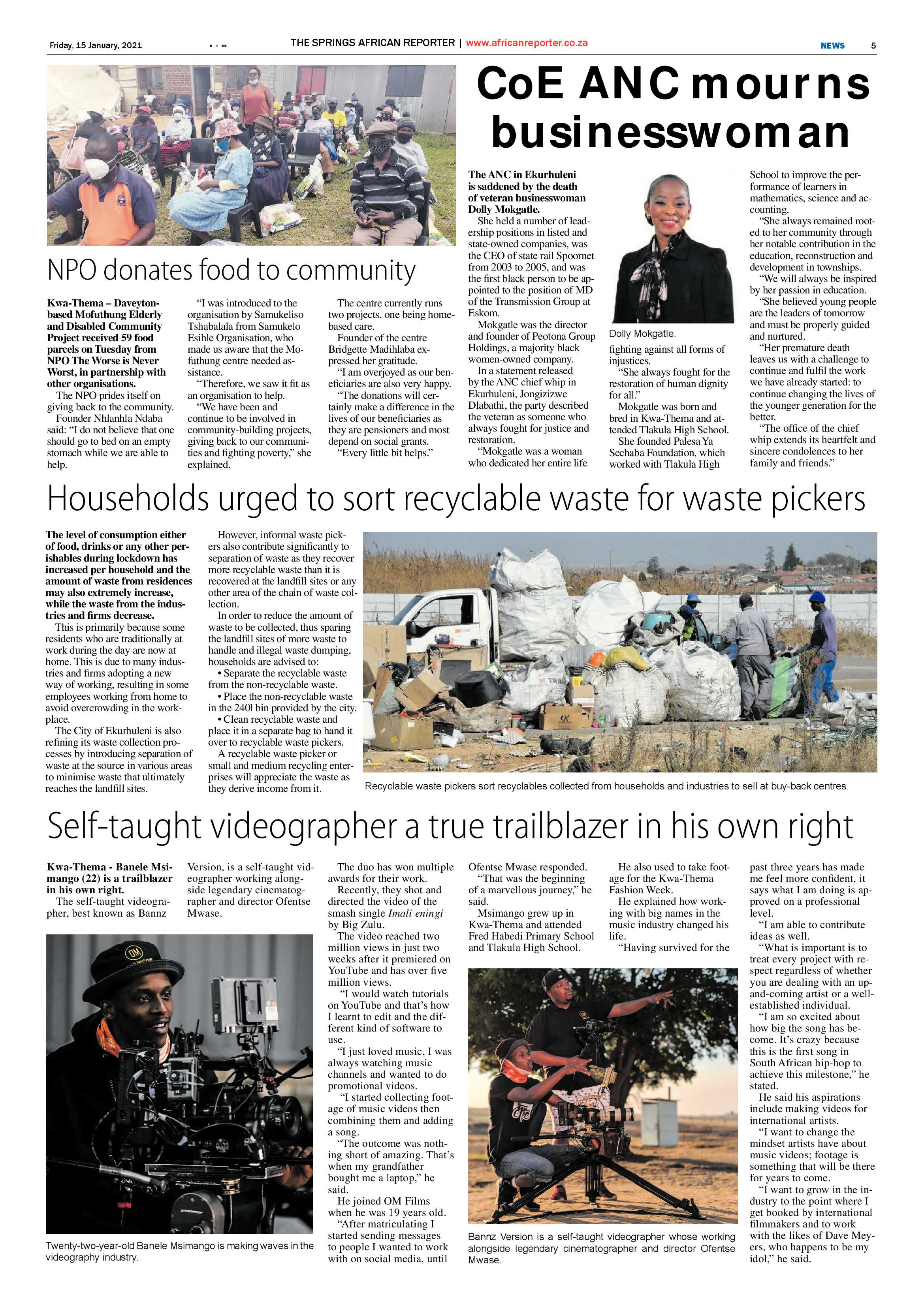 African Reporter 15 January 2021 page 5