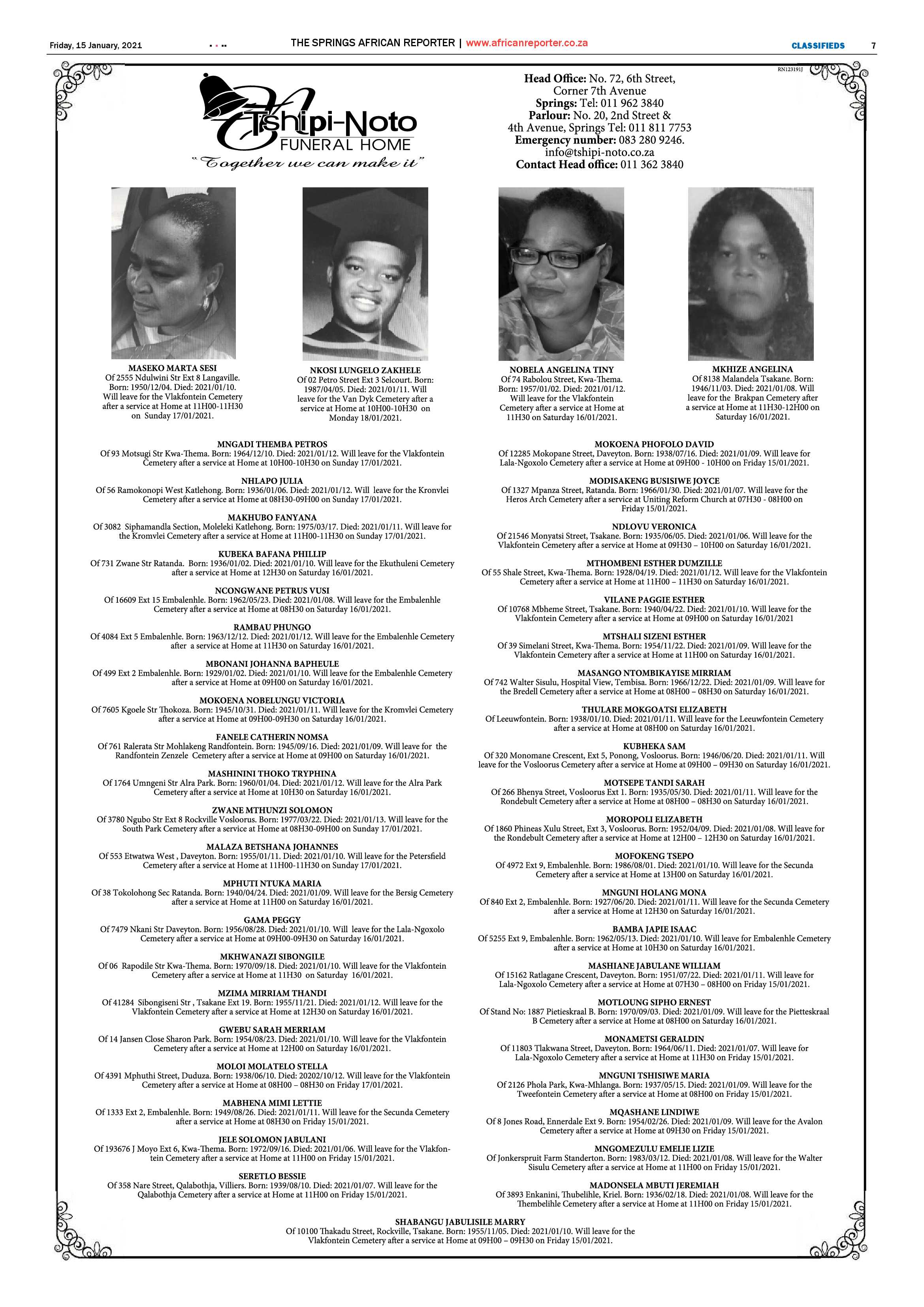 African Reporter 15 January 2021 page 7